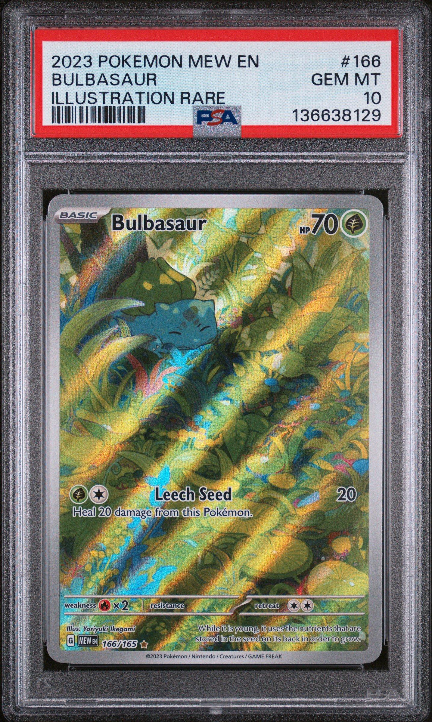 2023 Pokemon Mew En-151 166 Bulbasaur Illustration Rare PSA 10