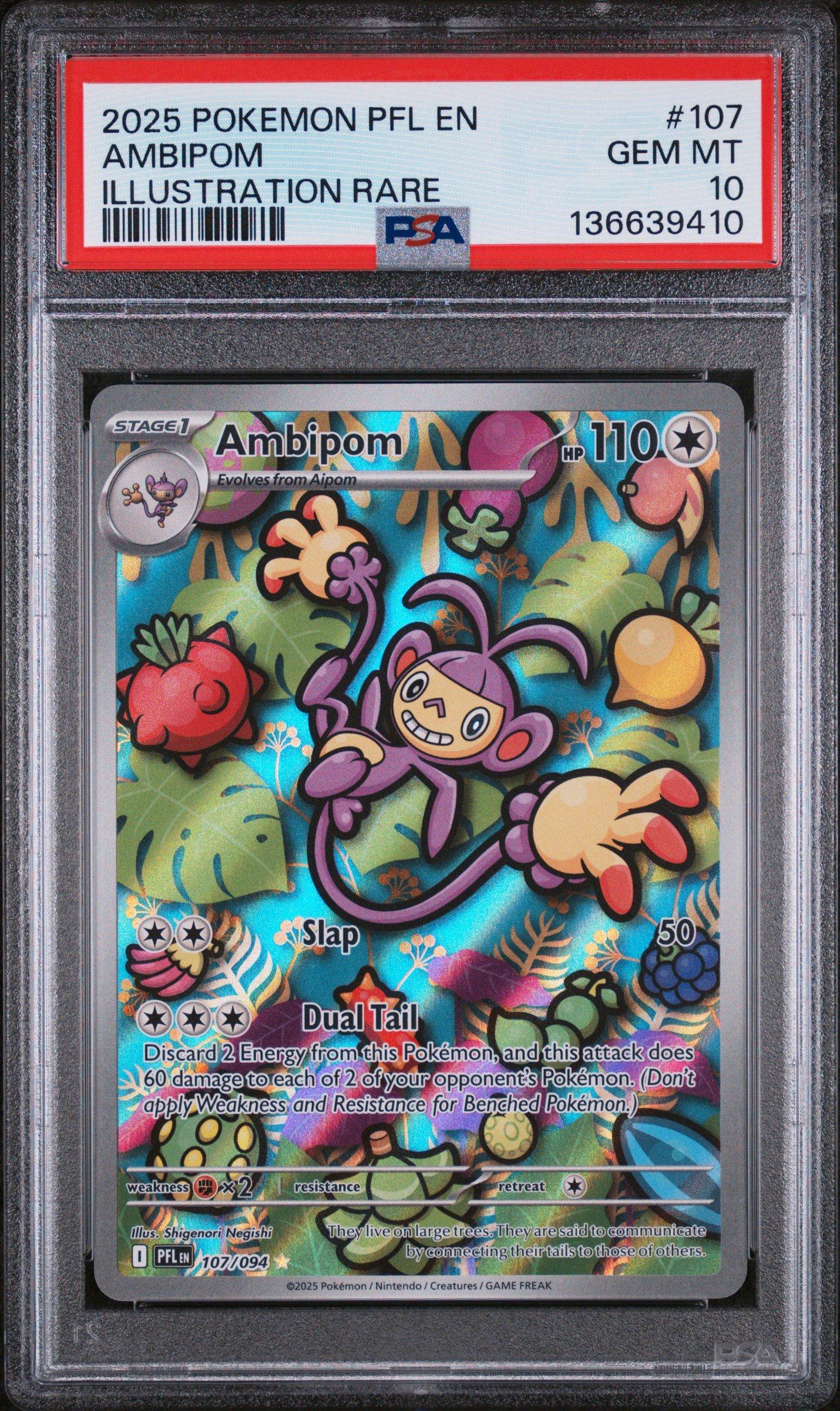 2025 Pokemon Pfl En-phantasmal Flames 107 Ambipom Illustration