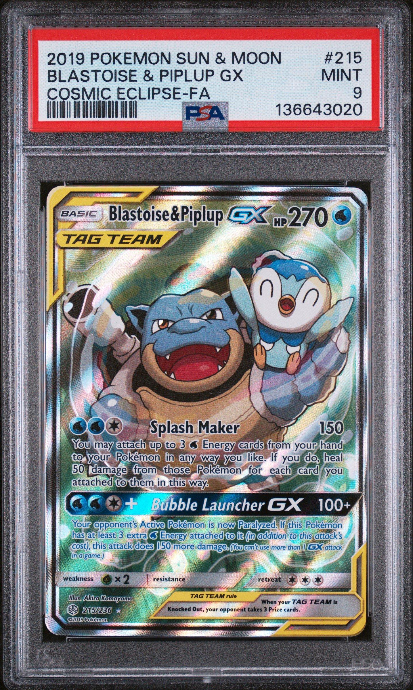 blastoise gx pokemon card value Blastoise GX (218/214) (PSA 10 Gem Mint) main image 0