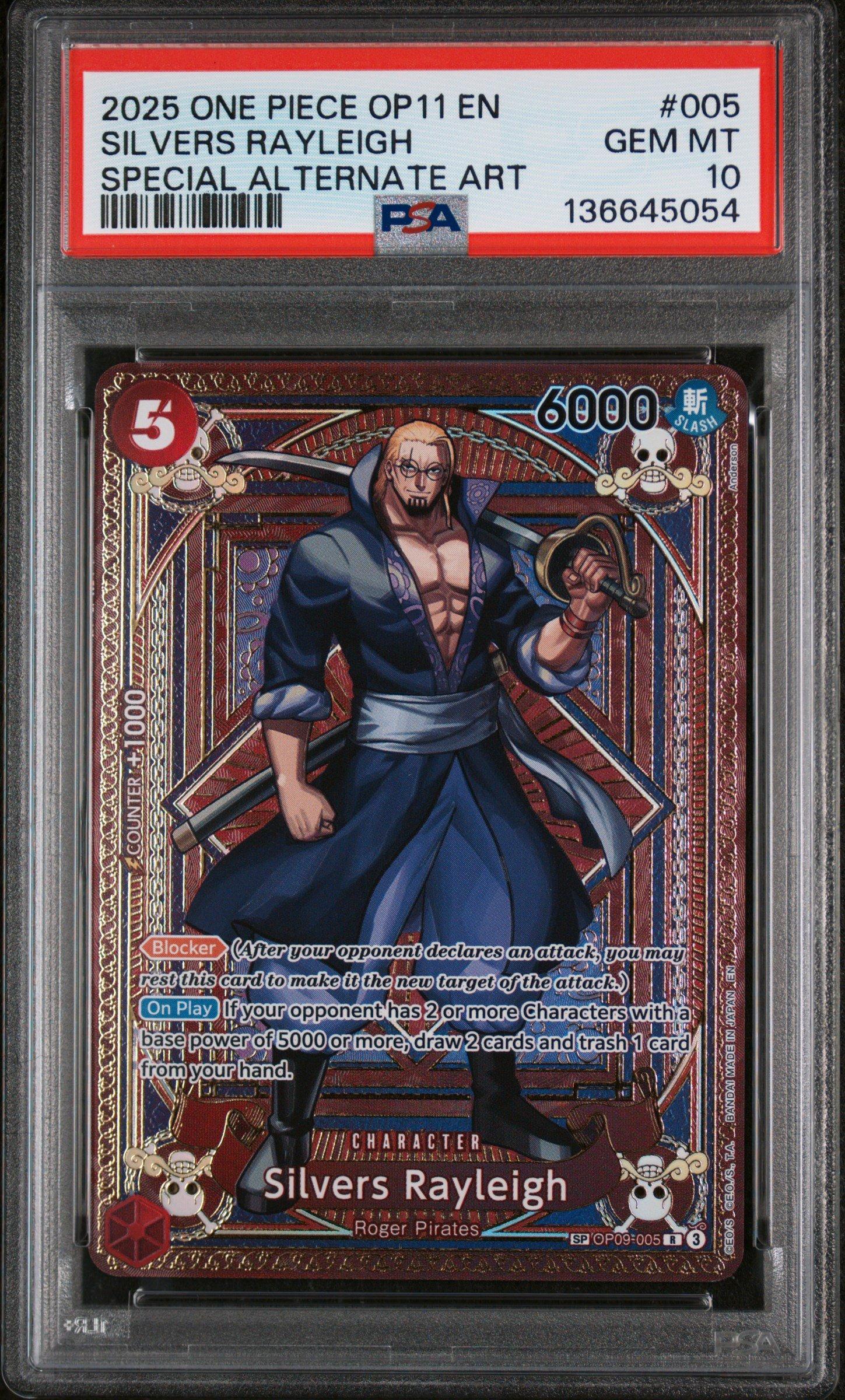 2025 One Piece Op11-a Fist Of Divine Speed 005 Silvers Rayleigh