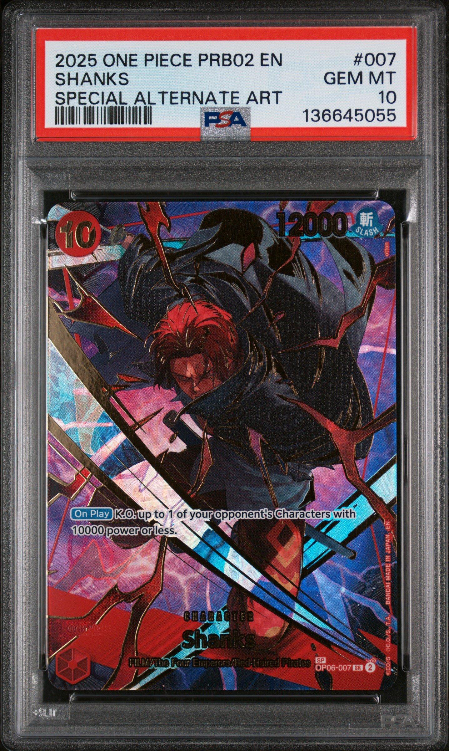 shanks secret rare card Shanks OP01-120 Secret SEC ROMANCE DAWN ONE PIECE Card Game Japan