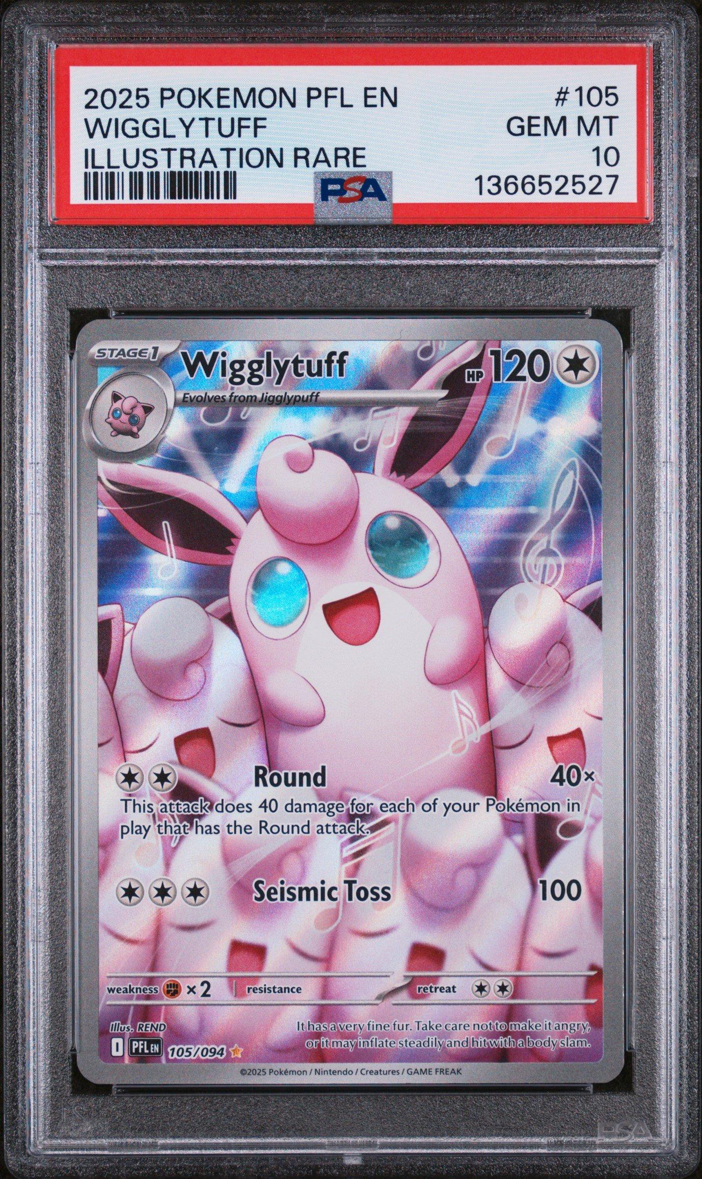 2025 Pokemon Pfl En-phantasmal Flames 105 Wigglytuff Illustration