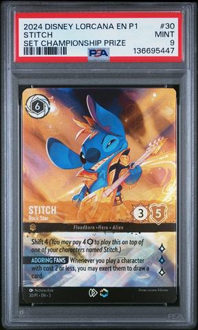 ロルカナ　スティッチ　優勝　プロモ　PSA10 2024 Disney Lorcana En P1-promo 30 Stitch - Rock Star Into The