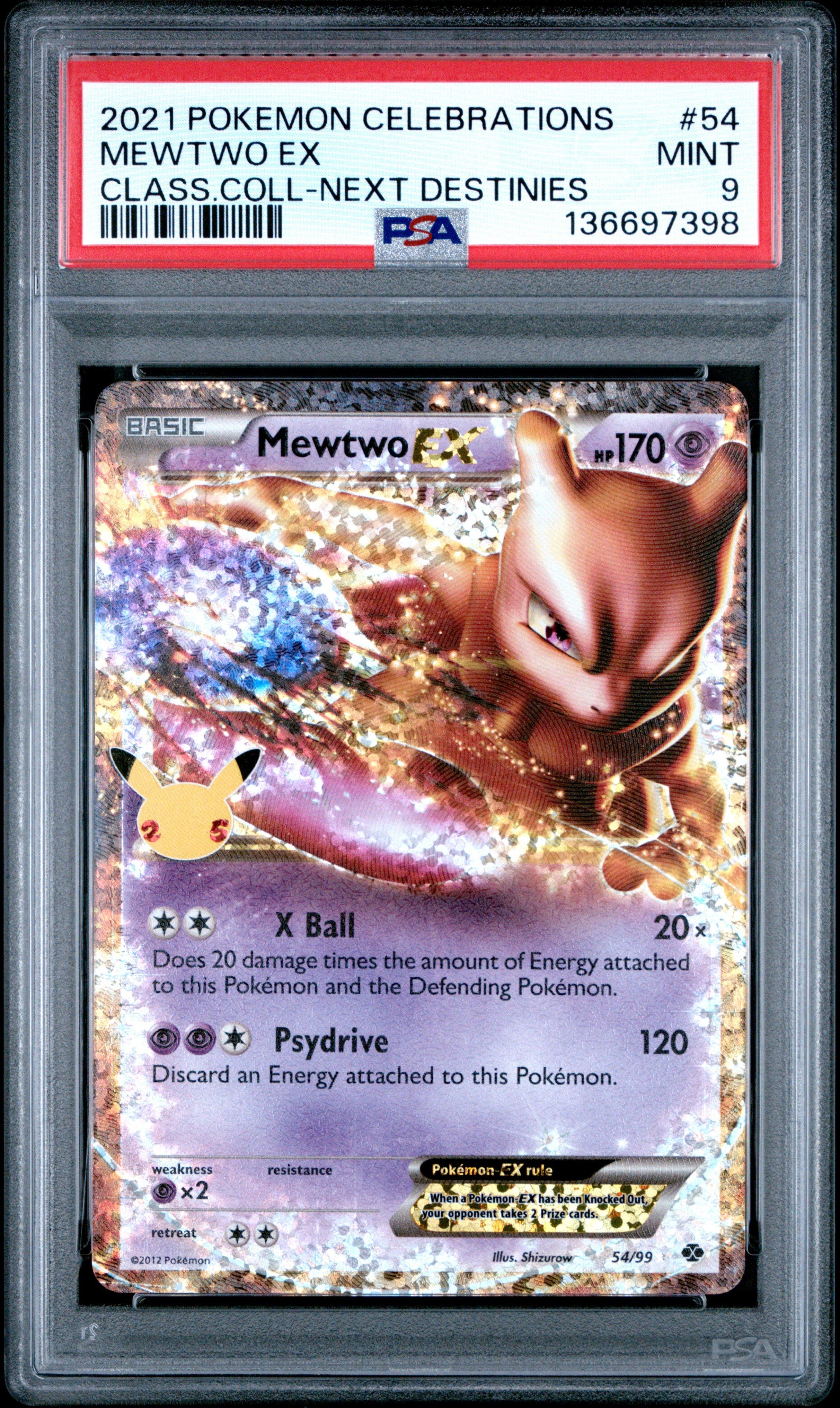 2021 Pokemon Celebrations Classic Collection 54 Mewtwo Ex PSA 9