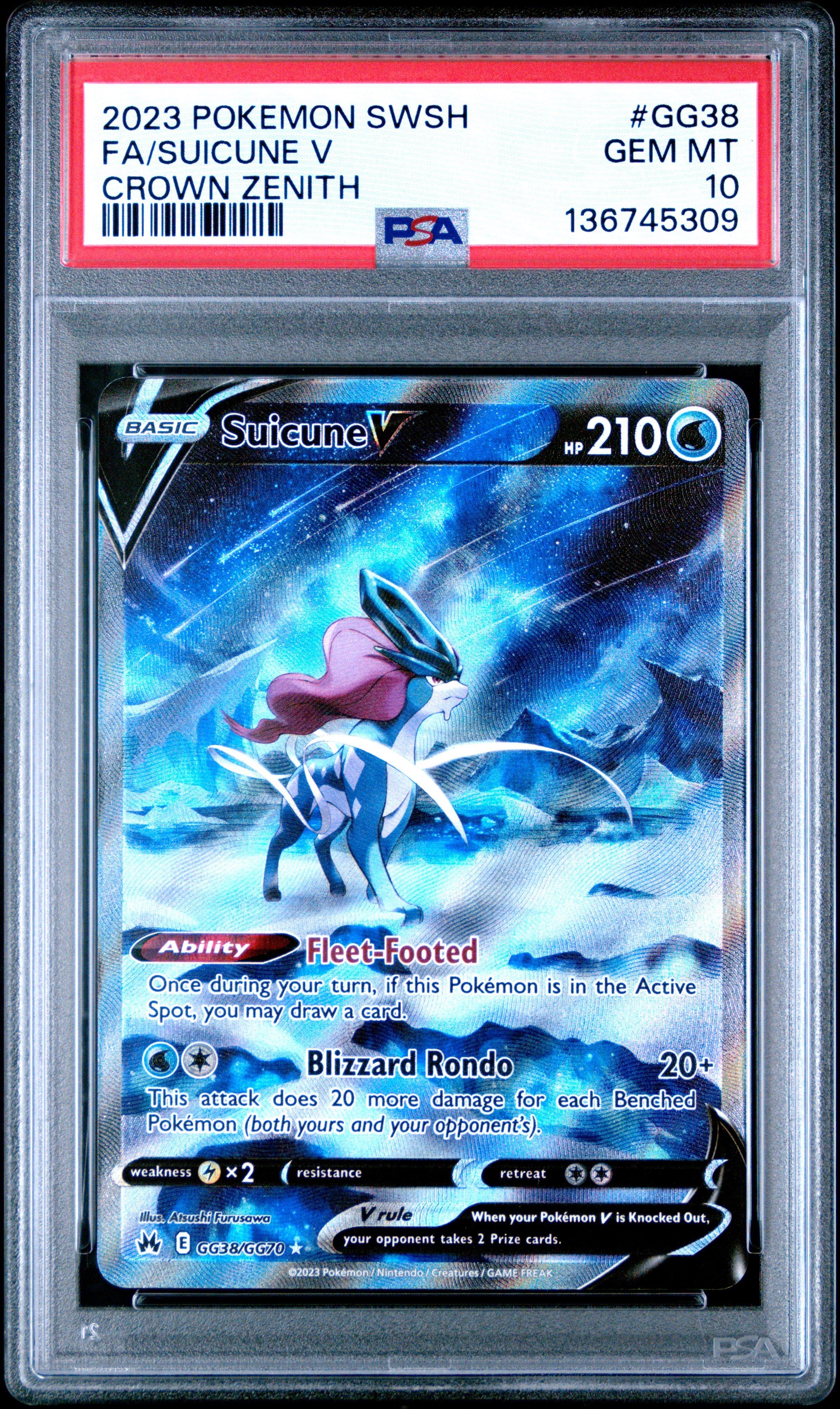 2023 Pokemon Sword And Shield Crown Zenith Gg38 Full Art/suicune V