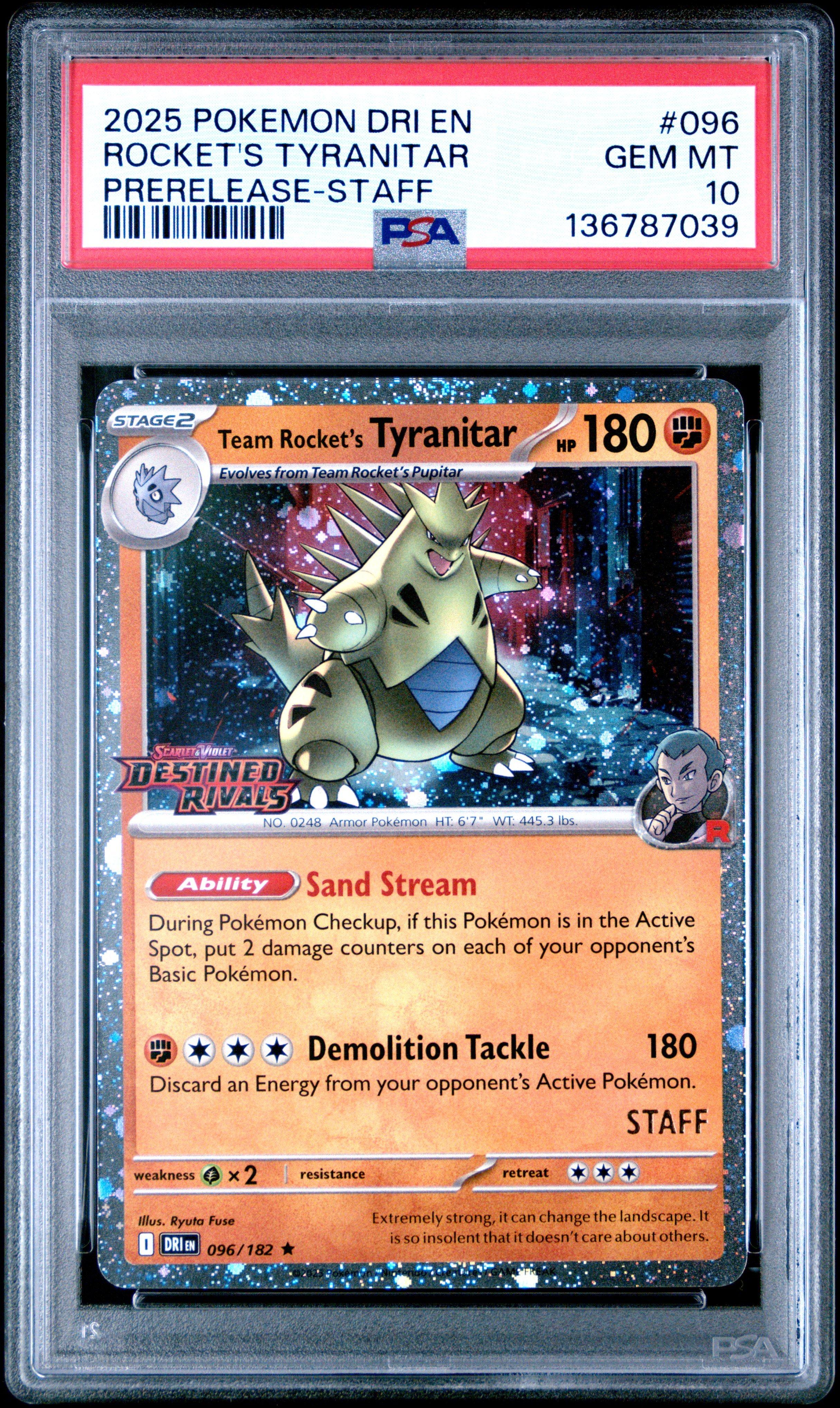 2025 Pokemon Dri En-destined Rivals 096 Team Rocket's Tyranitar