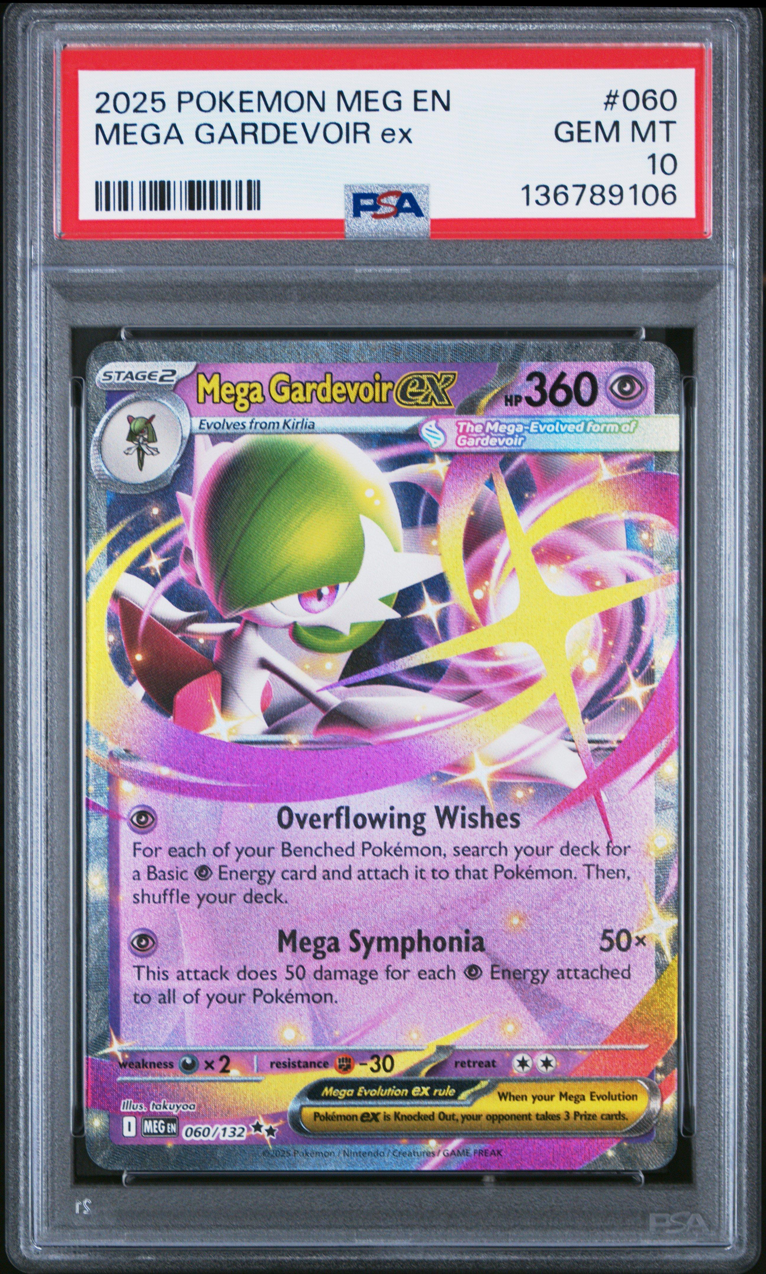 2025 Pokemon Meg En-mega Evolution 060 Mega Gardevoir Ex PSA 10