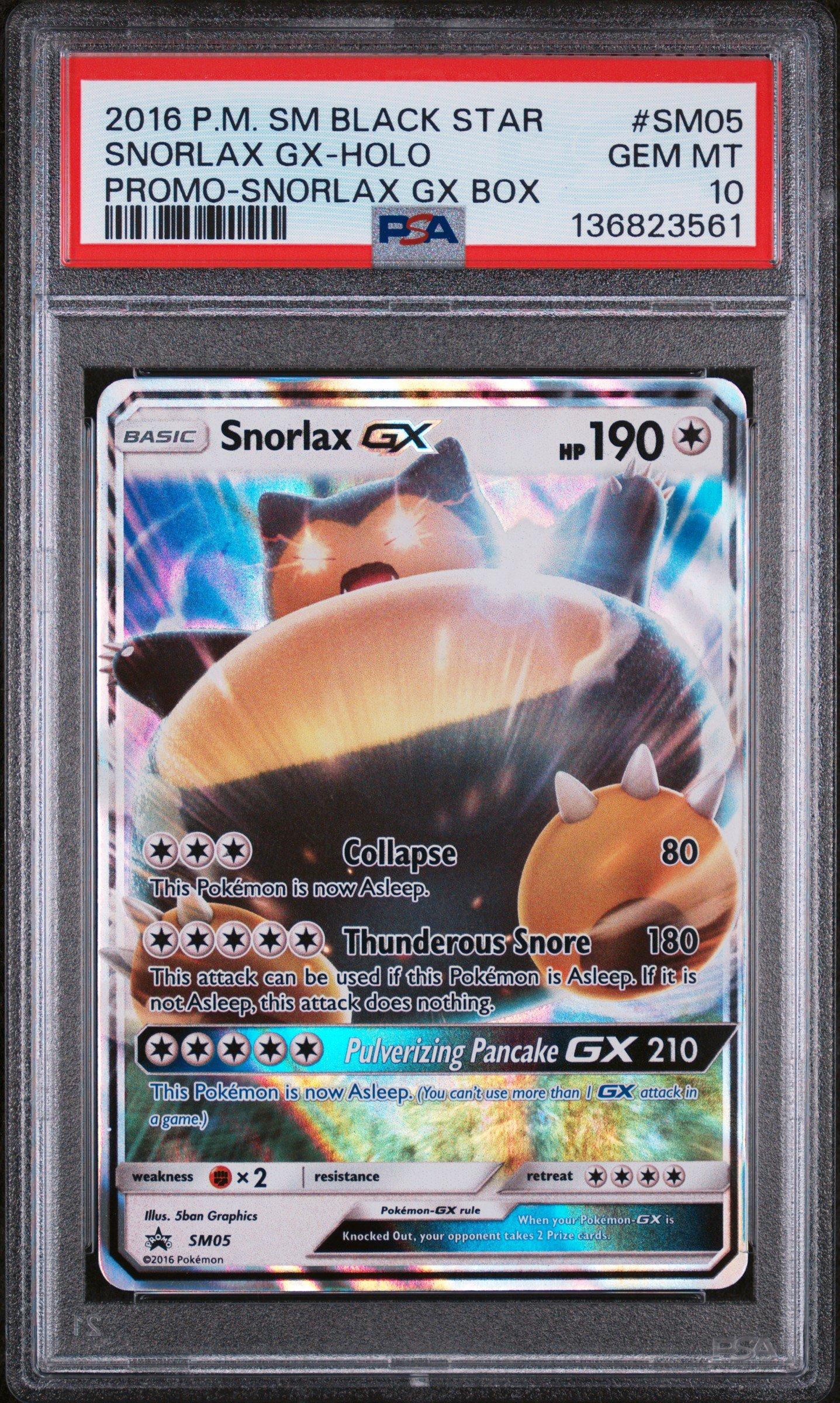 2016 Pokemon Sm Black Star Promo Sm05 Snorlax Gx-holo Snorlax Gx