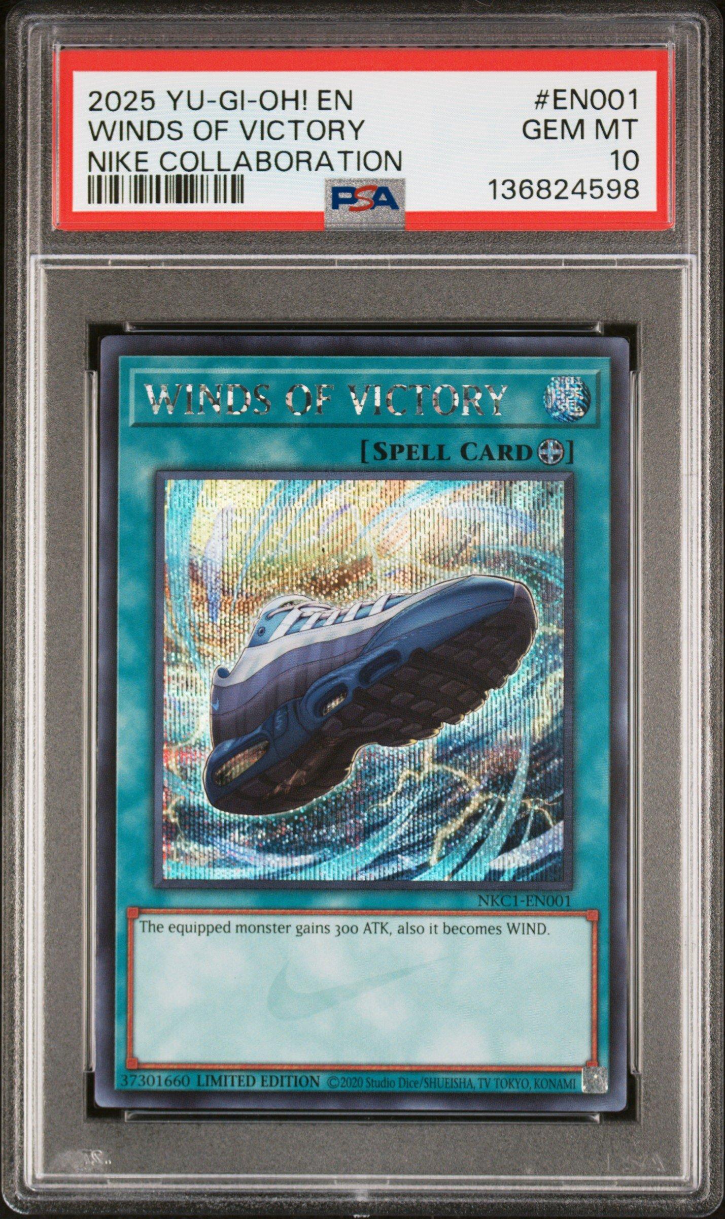 2025 Yu-gi-oh! Nike Collaboration En001 Winds Of Victory PSA 10