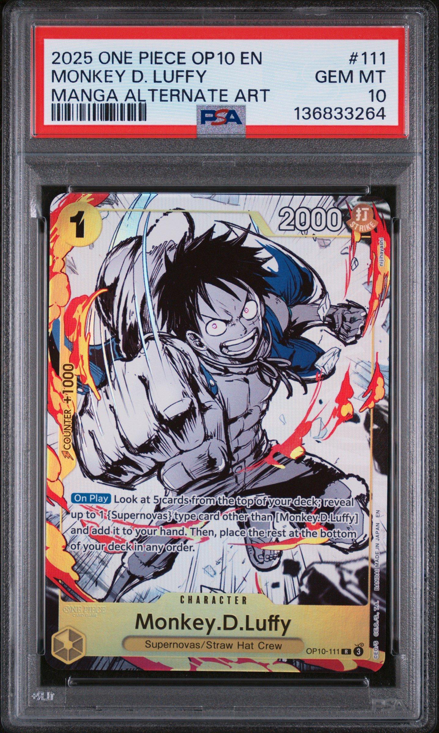 2025 One Piece Op10-royal Blood 111 Monkey D. Luffy PSA 10 Graded