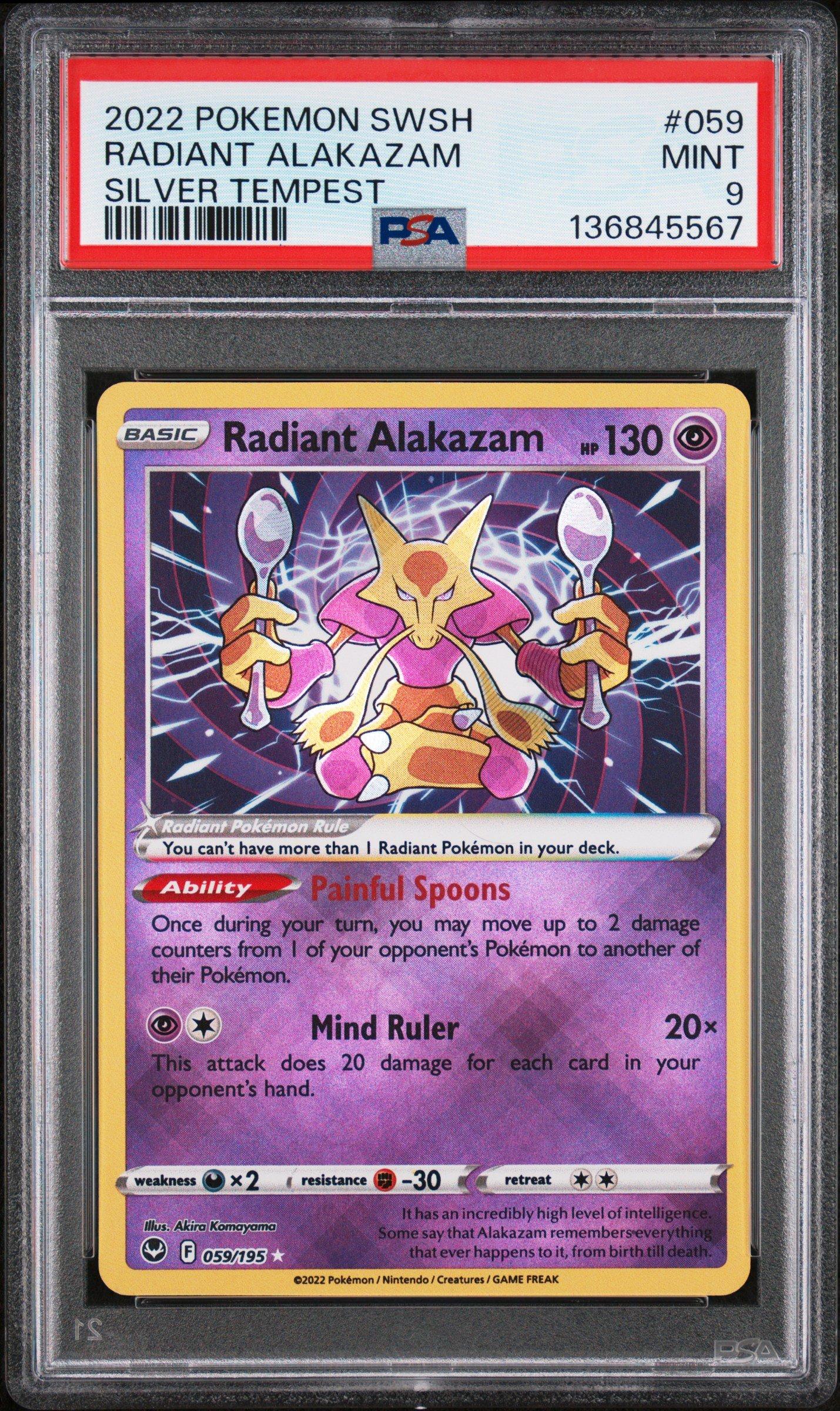 2022 Pokemon Sword & Shield Silver Tempest 059 Radiant Alakazam