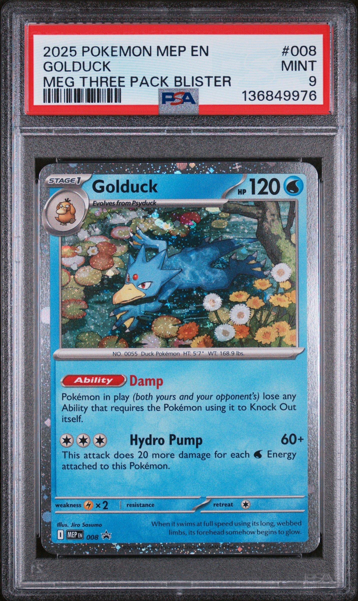 2025 Pokemon Mep En-me Black Star Promo 008 Golduck Mega Evolution