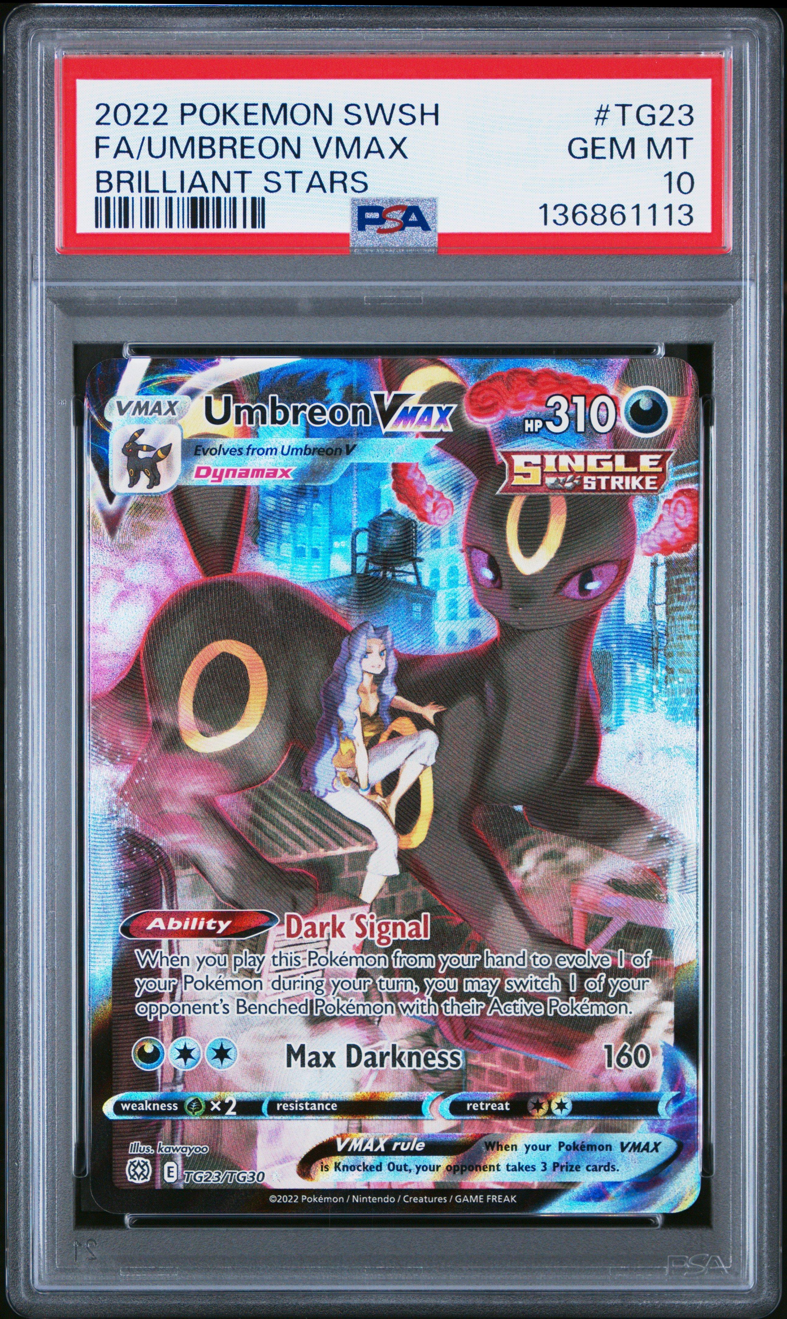 2022 Pokemon Sword & Shield Brilliant Stars Tg23 Full Art/umbreon