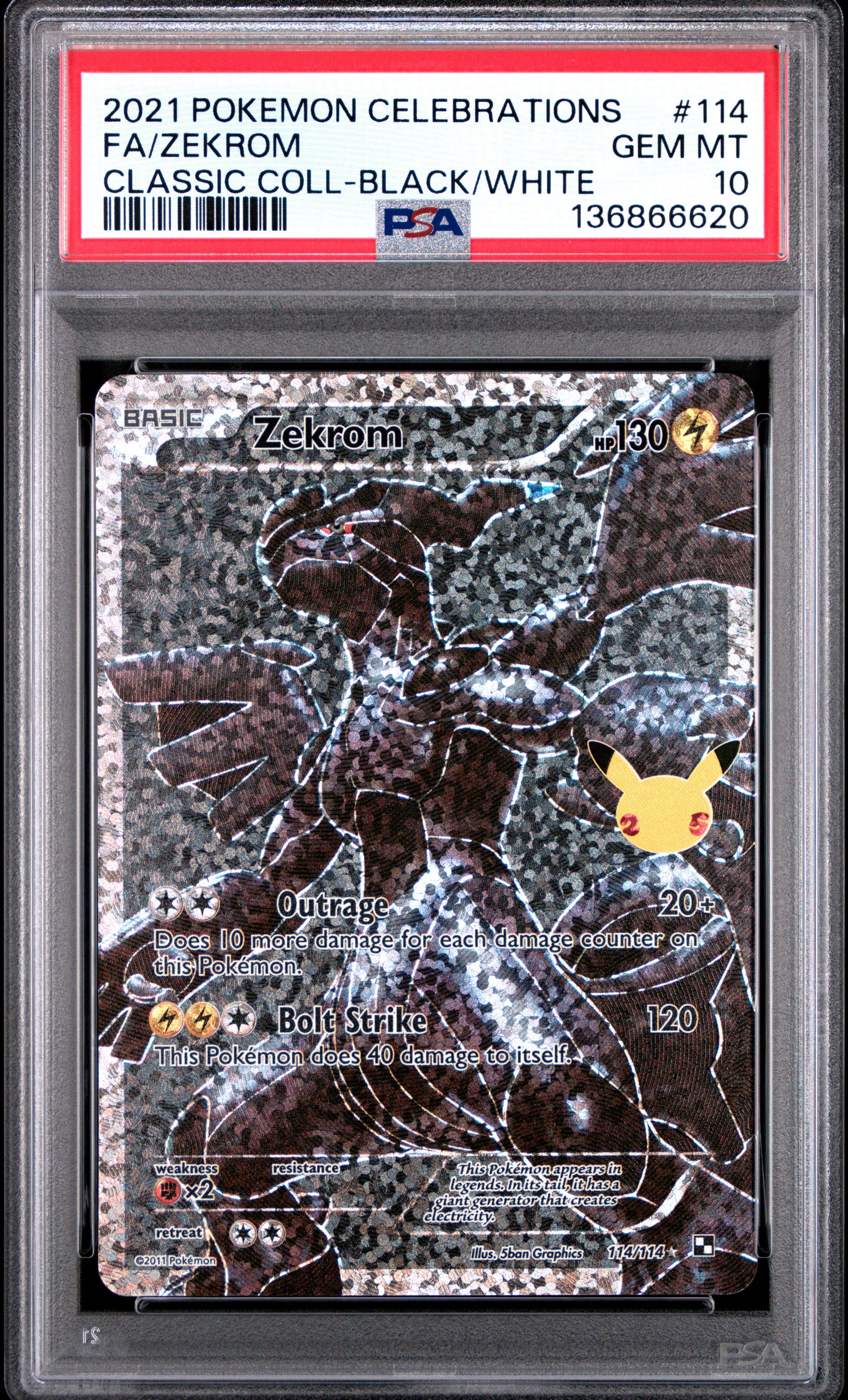 2021 Pokemon Celebrations Classic Collection 114 Full Art/zekrom