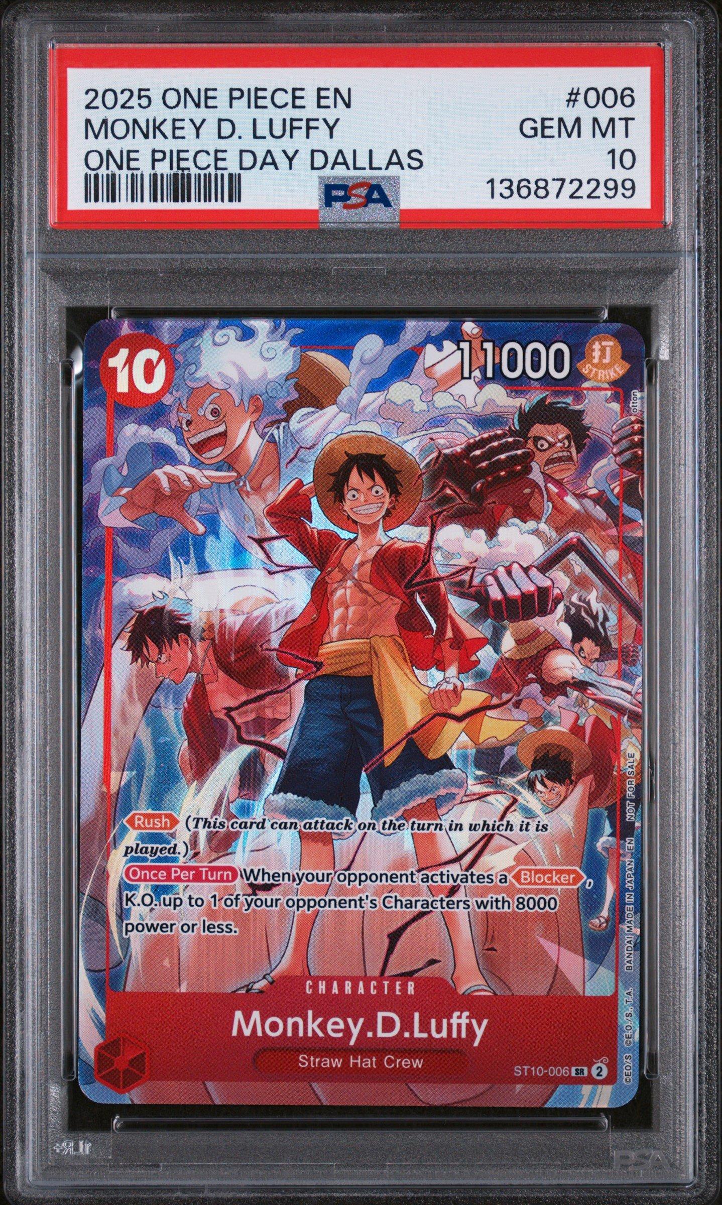 2025 One Piece Promos 006 Monkey D. Luffy One Piece Day Dallas PSA