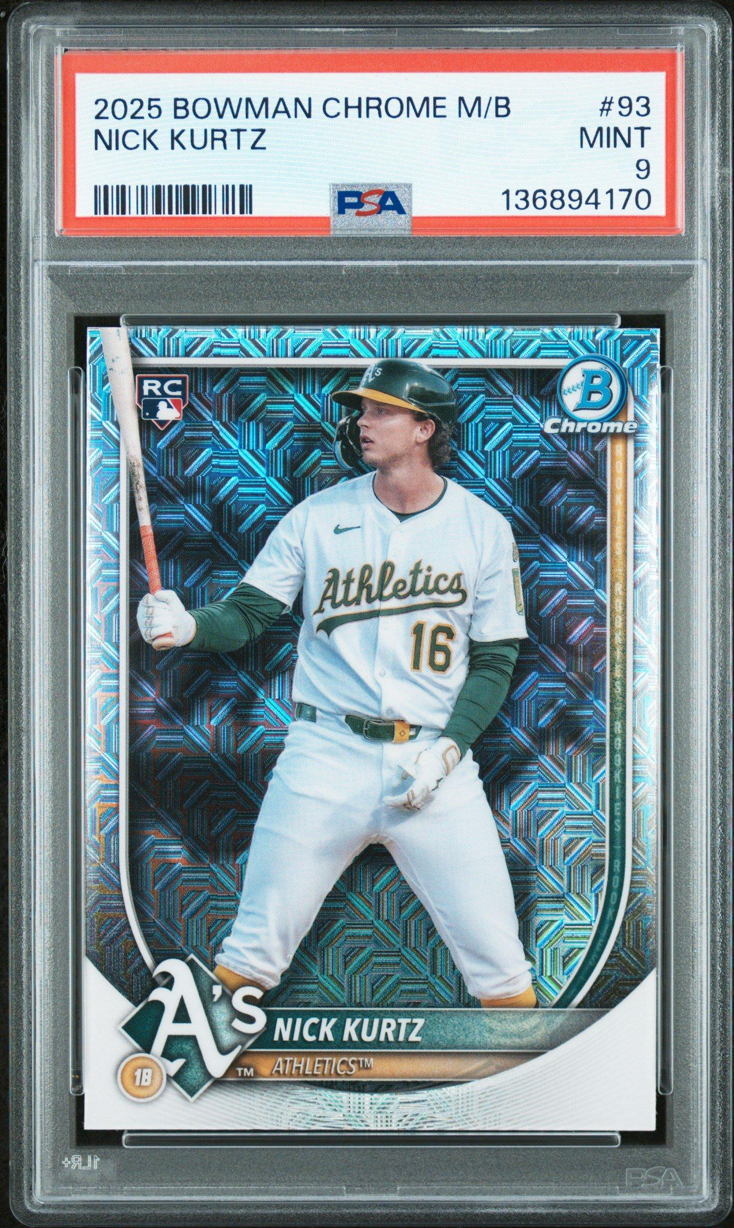 2025 Bowman Chrome Mega Box 93 Nick Kurtz PSA 9