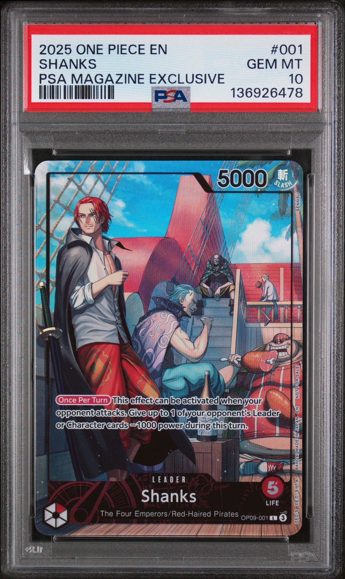 【PSA10】シャンクス #001 PSA MAGAZINE EXCLUSIVE 2025 One Piece Promos 001 Shanks Psa Magazine Exclusive PSA 10