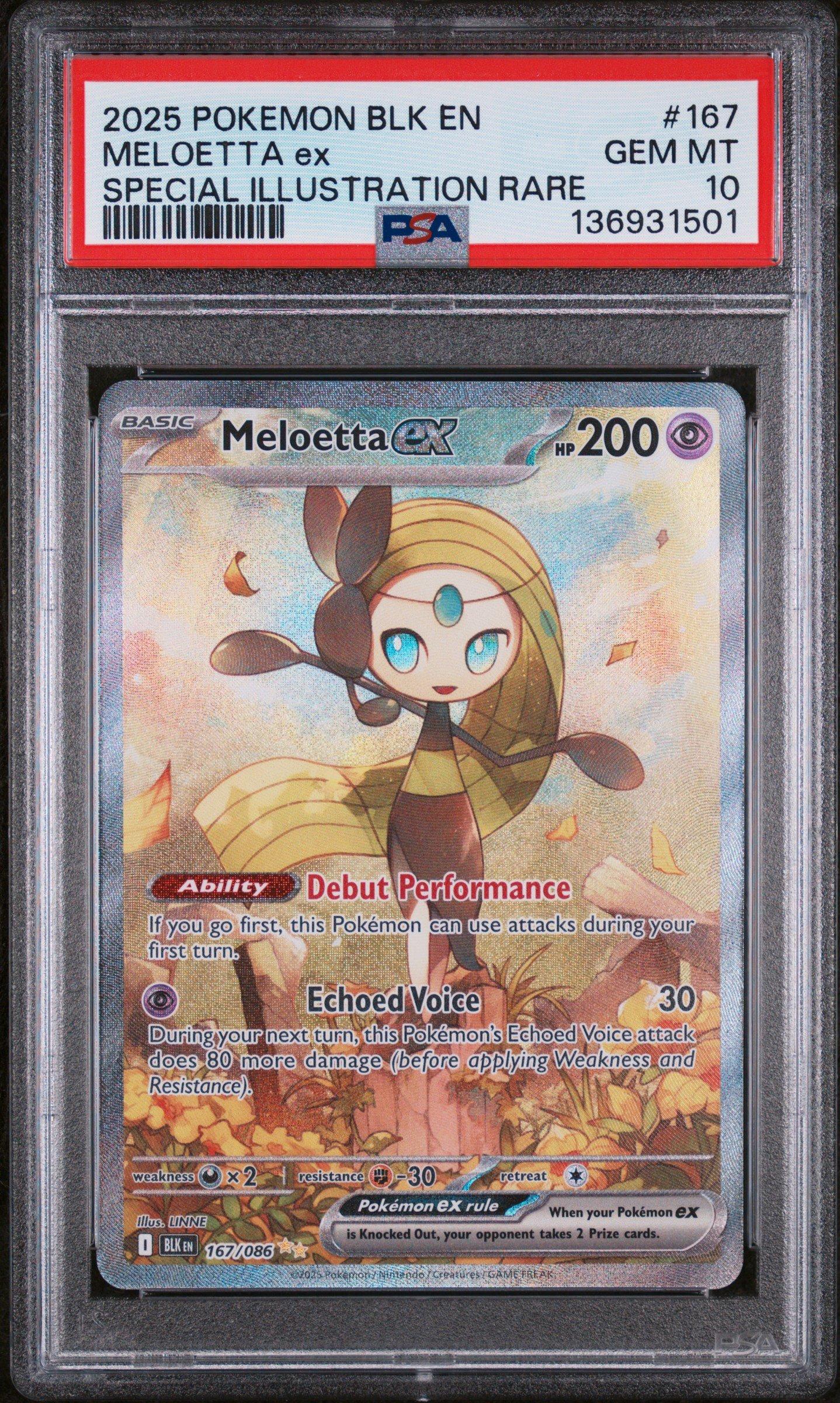 2025 Pokemon Blk En-black Bolt 167 Meloetta Ex Special