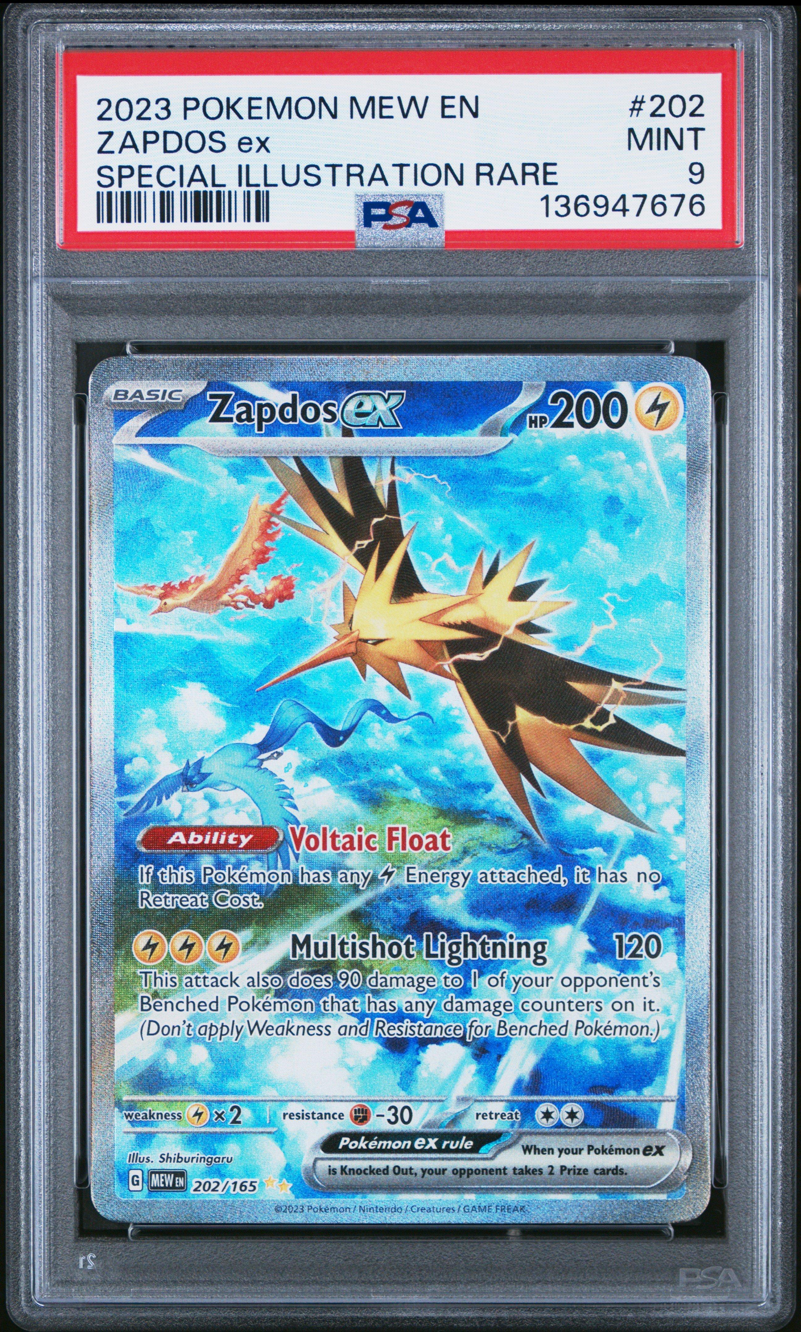 zapdos ex pokemon card value CGC 10 PRISTINE Japanese 2023 145/165 151 SV2a Violet 151 Zapdos ex Collection Box Rocket's Zapdos ex