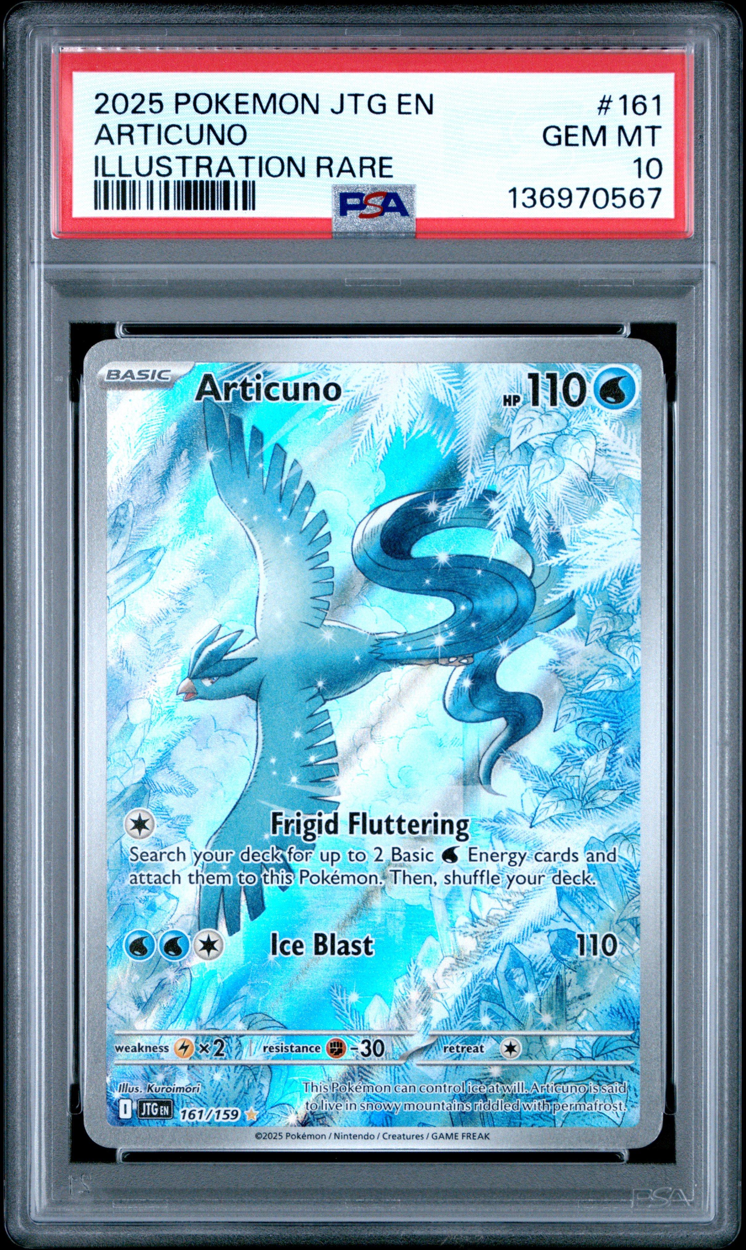 2025 Pokemon Jtg En-journey Together 161 Articuno Illustration Rare PSA 10  Graded Card | GameStop