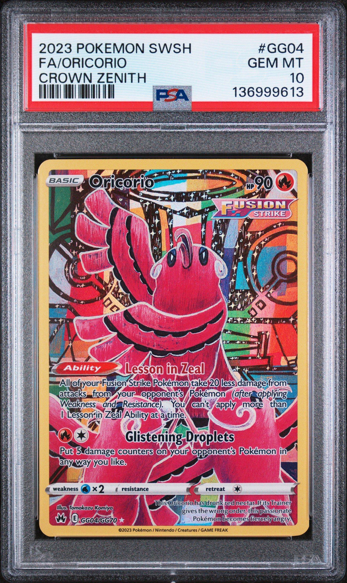 2023 Pokemon Sword And Shield Crown Zenith Gg04 Full Art/oricorio PSA