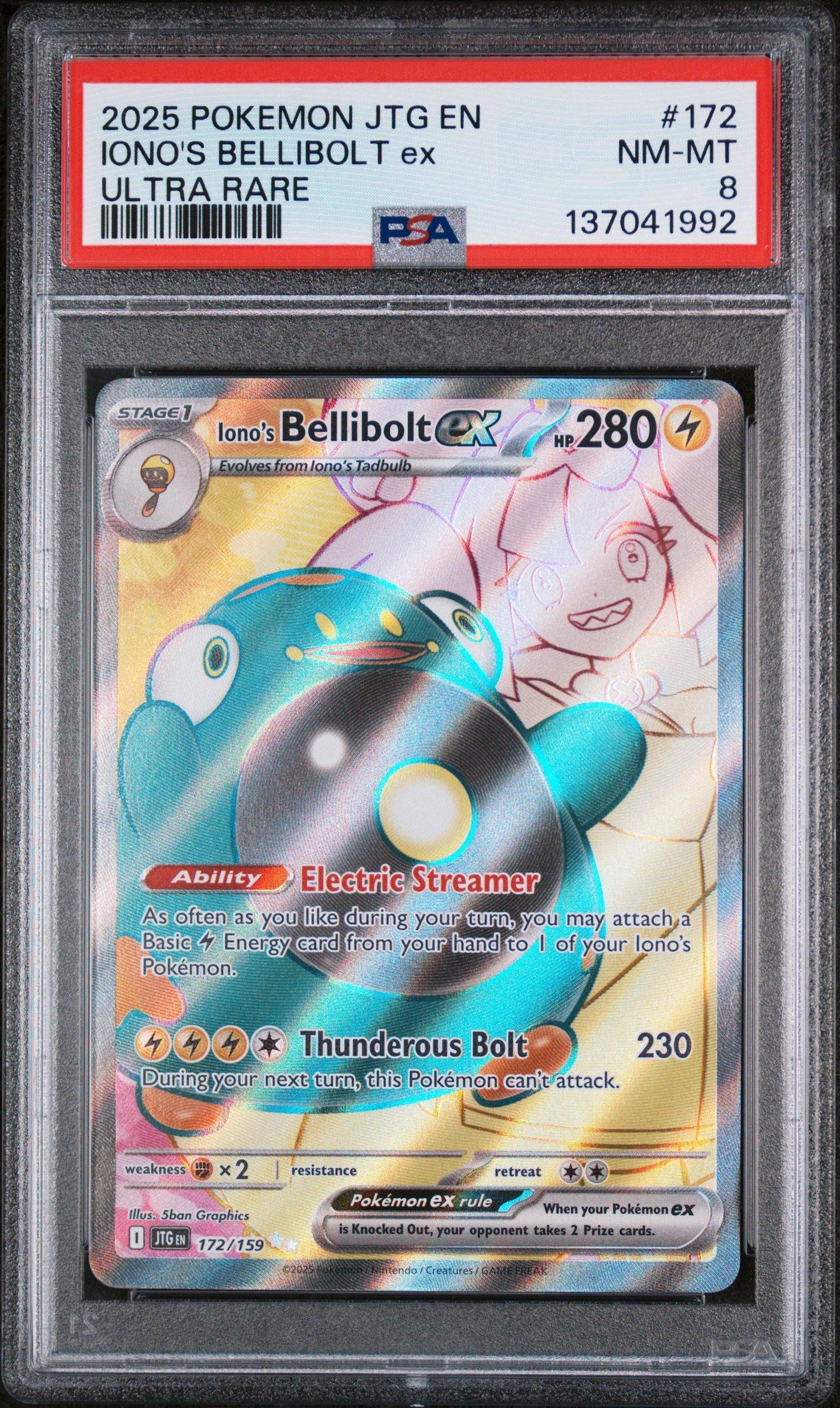 2025 Pokemon Jtg En-journey Together 172 Iono's Bellibolt Ex Ultra