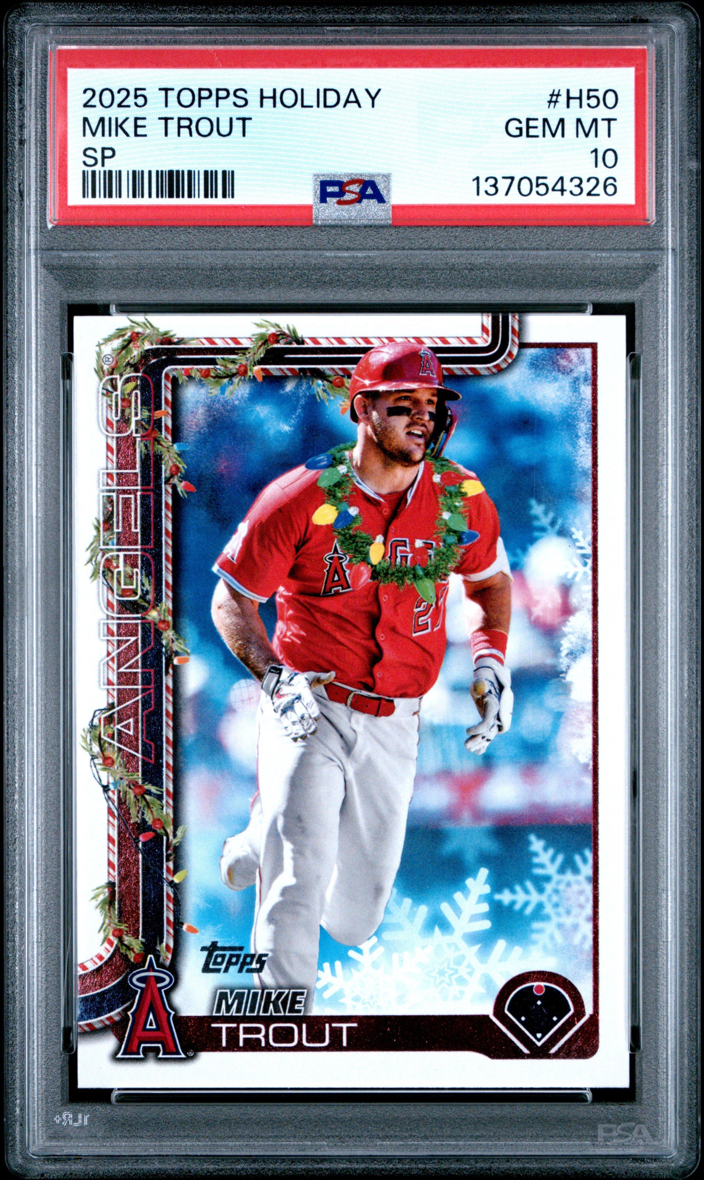 2025 Topps Holiday H50 Mike Trout Sp PSA 10 Graded Card | GameStop
