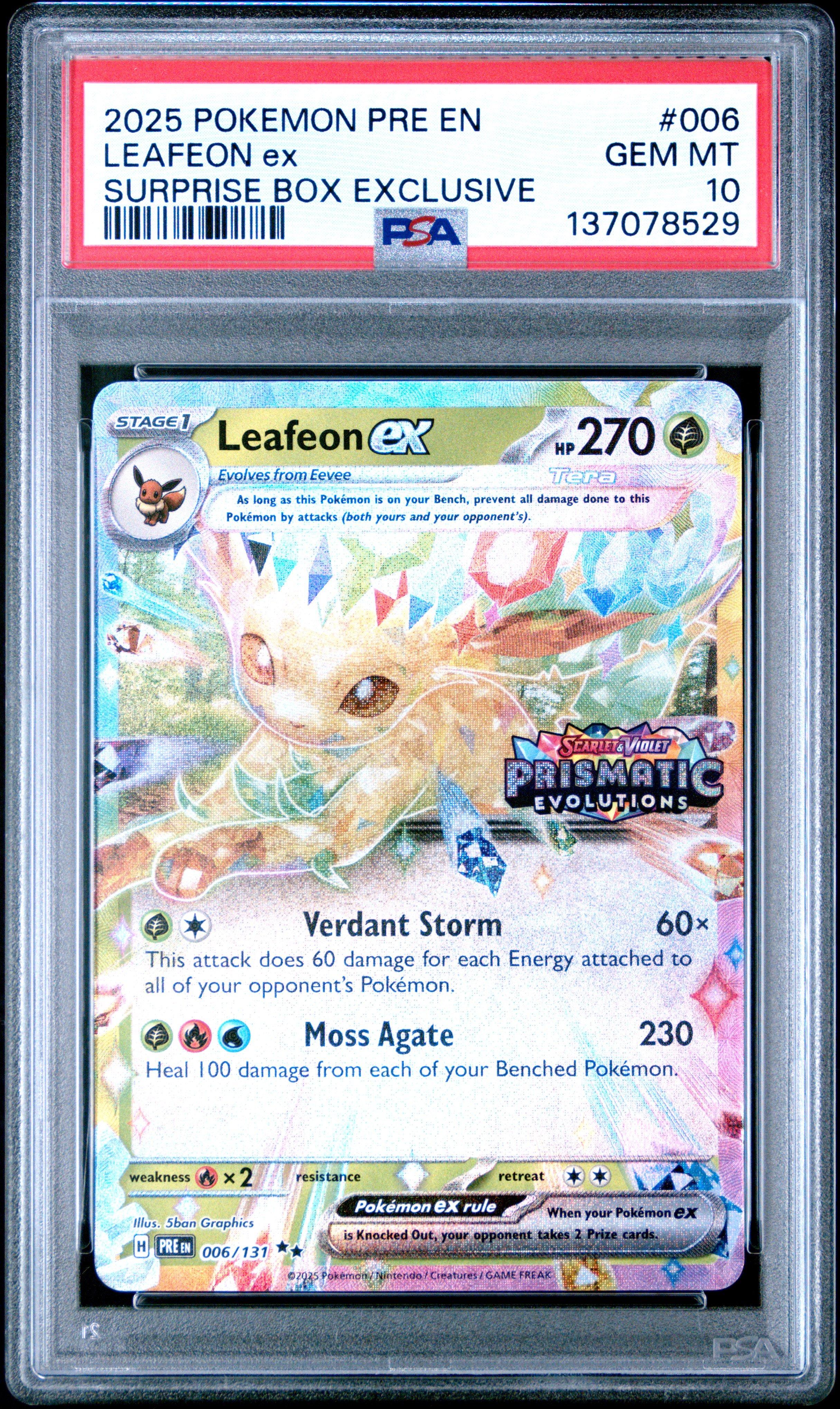 mega leafeon pokemon card Leafeon - SV: Prismatic Evolutions