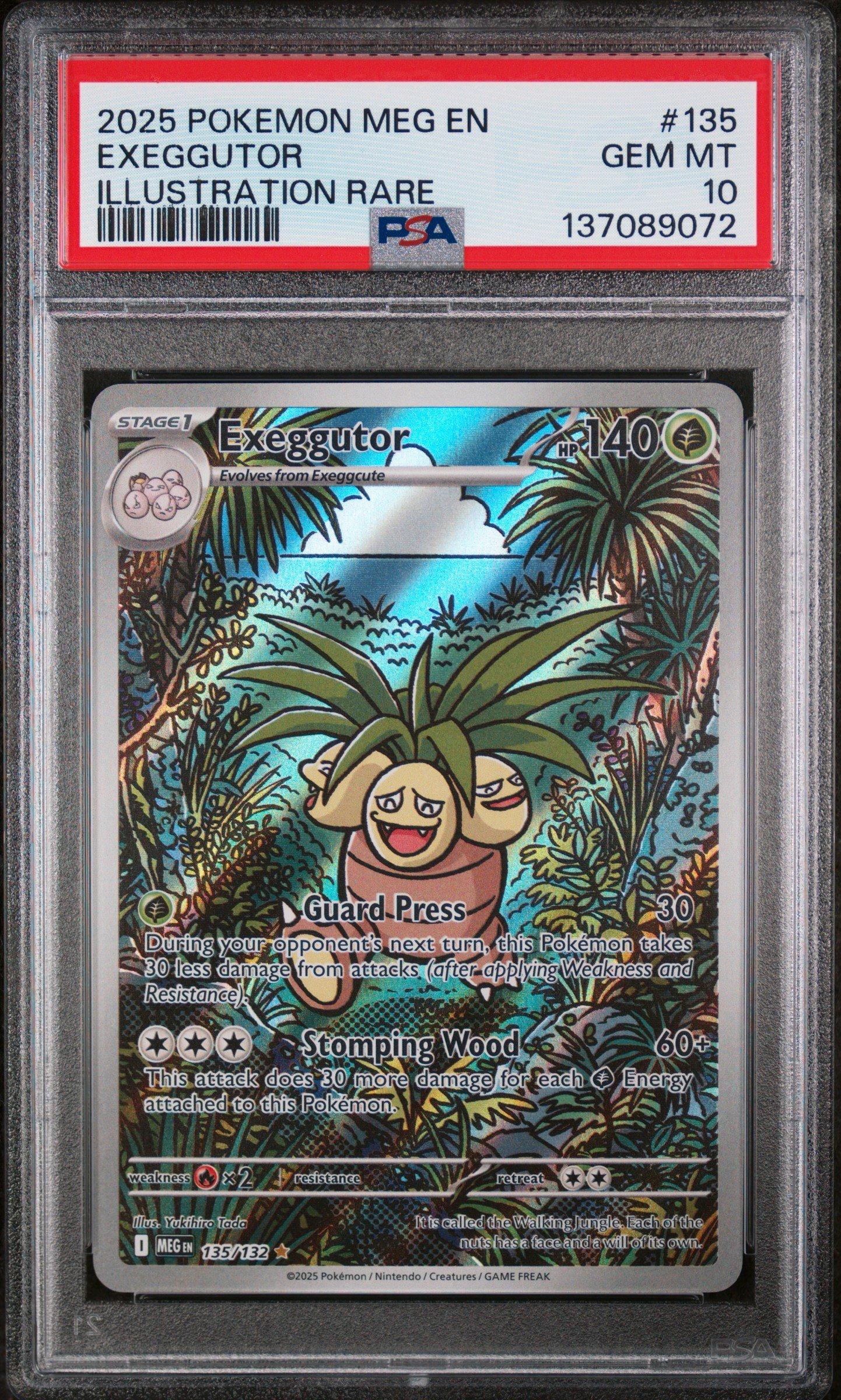 2025 Pokemon Meg En-mega Evolution 135 Exeggutor Illustration Rare PSA 10  Graded Card | GameStop