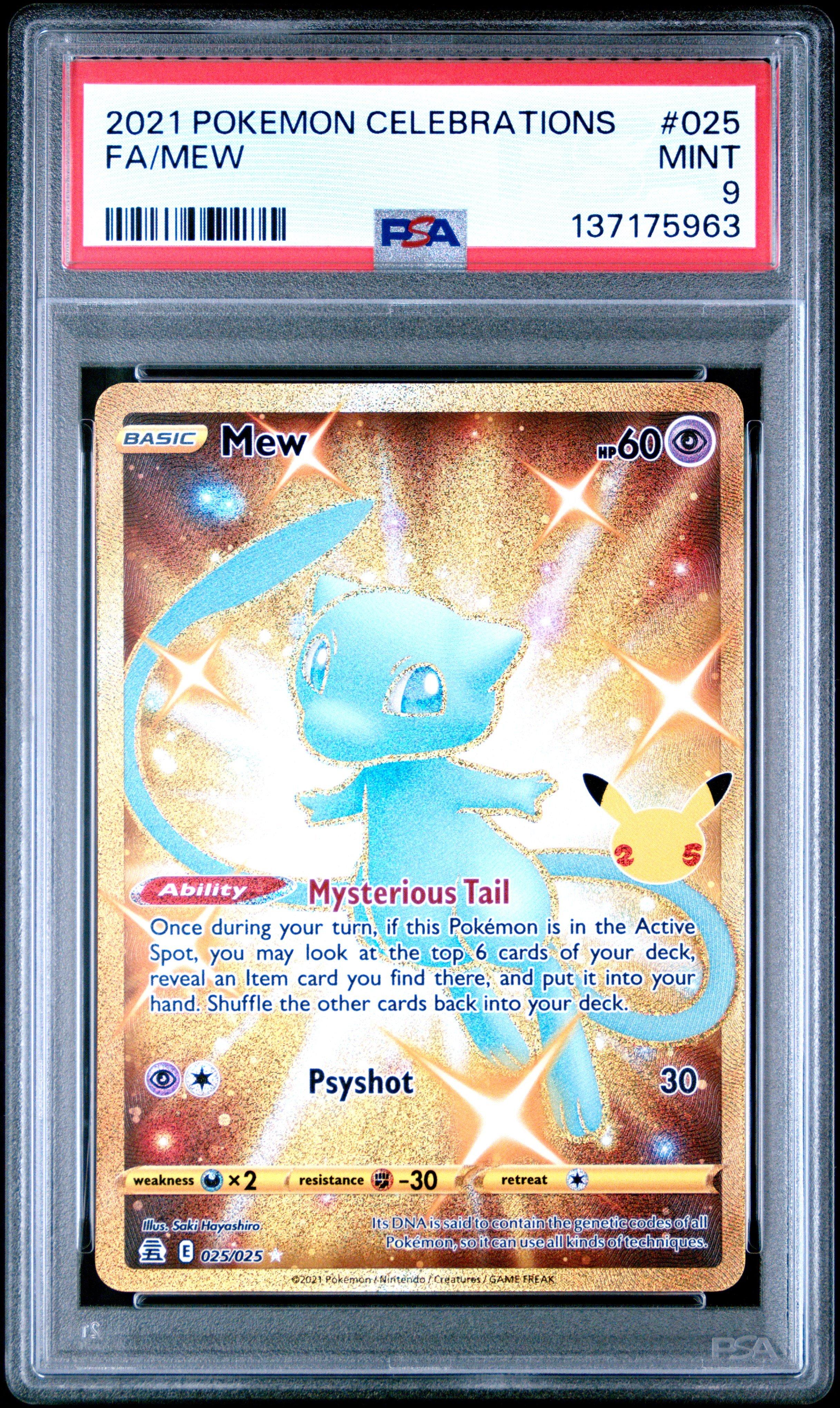 2021 Pokemon Celebrations 025 Full Art/mew PSA 9 Graded Card