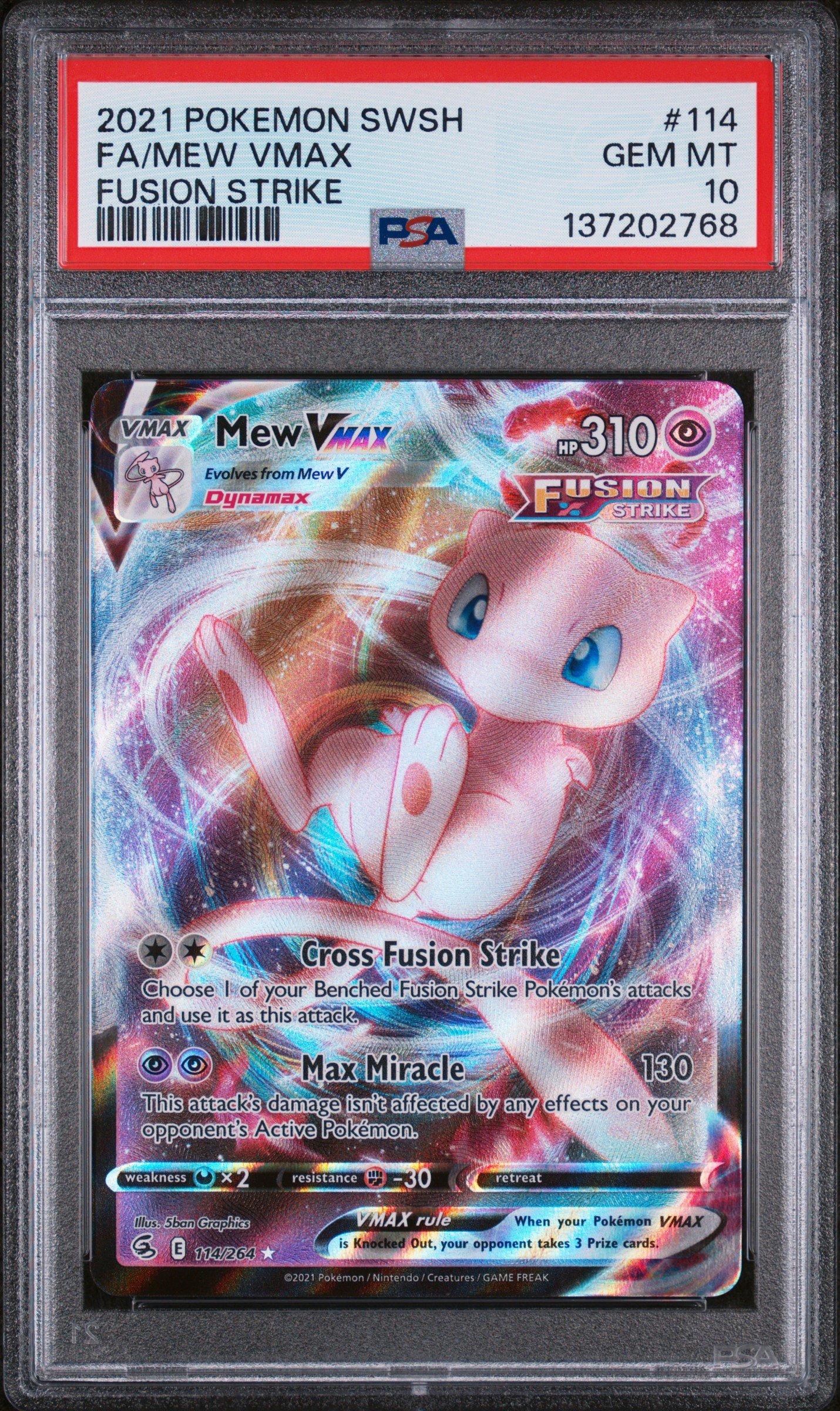 PSA10 ミュウVMAX Fusion Strike 英語版 2021 Pokemon Sword & Shield Fusion Strike 114 Full Art/mew Vmax