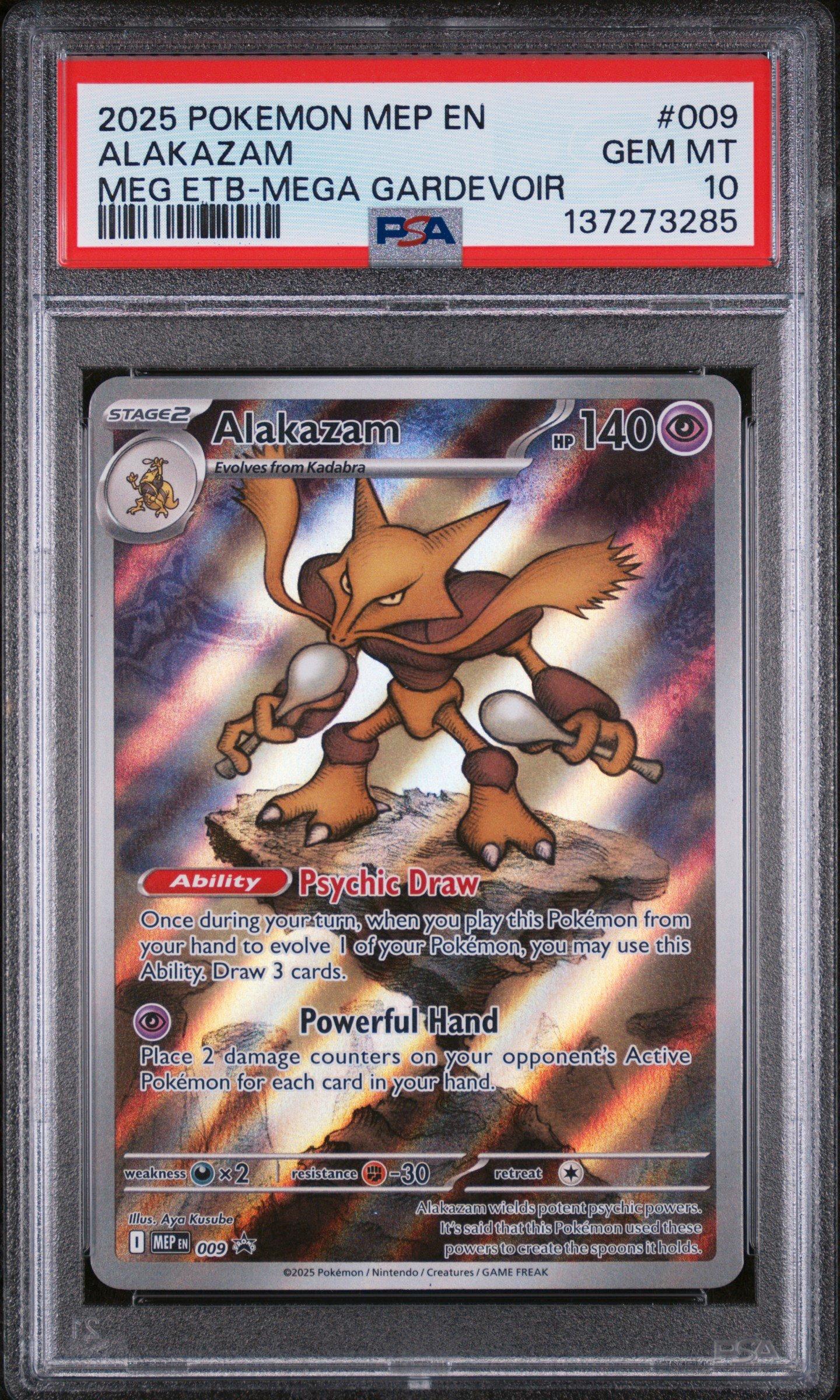 2025 Pokemon Mep En-me Black Star Promo 009 Alakazam Mega