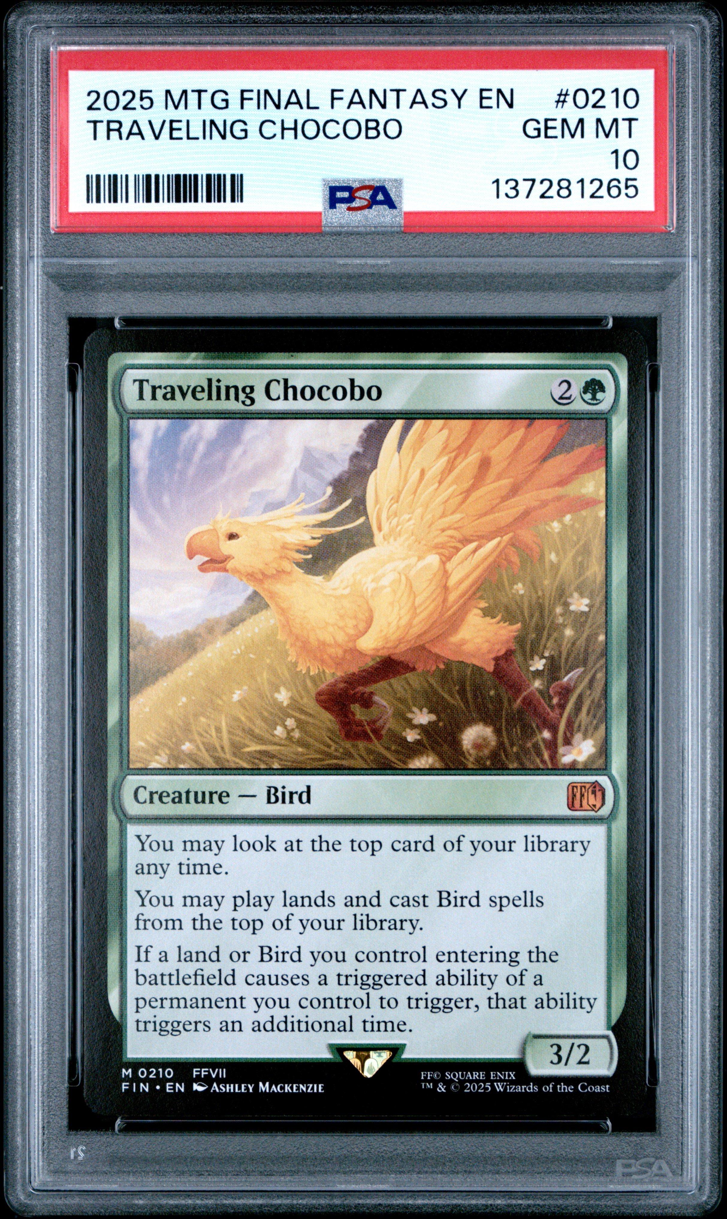 2025 Magic The Gathering Final Fantasy 0210 Traveling Chocobo PSA 10
