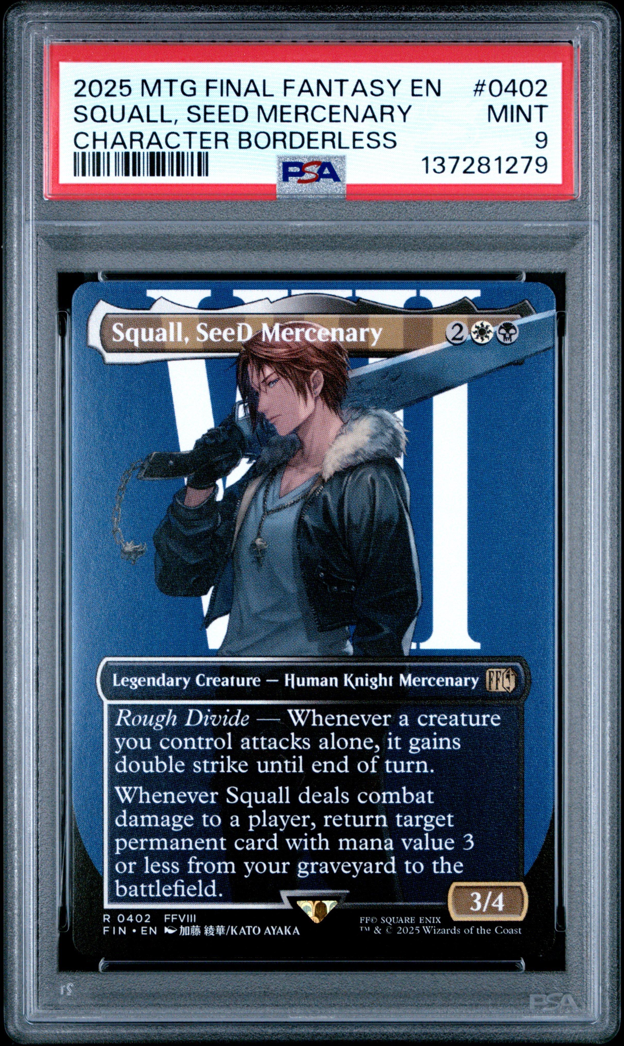 2025 Magic The Gathering Final Fantasy 0402 Squall, Seed Mercenary  Character Borderless PSA 9 Graded Card | GameStop
