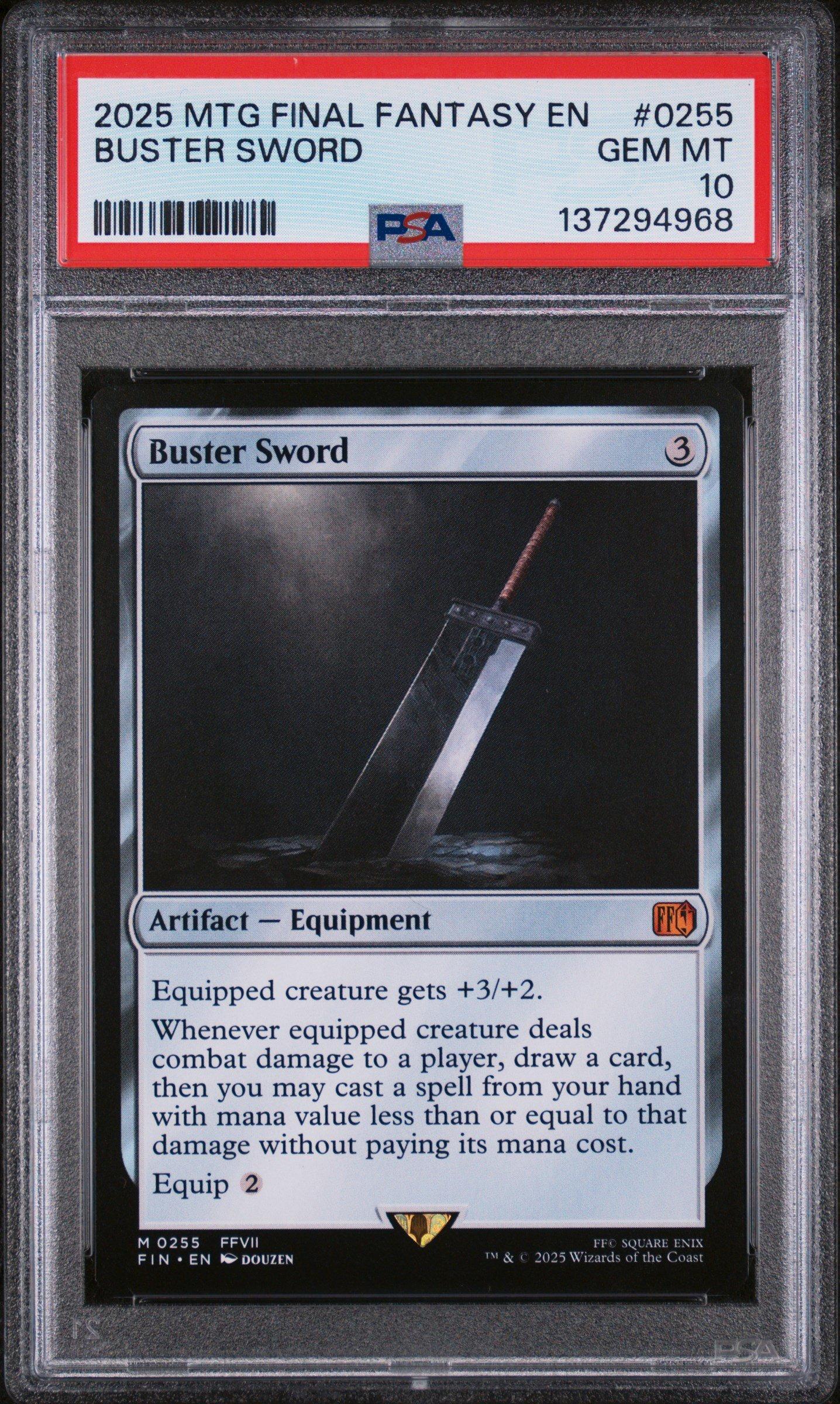2025 Magic The Gathering Final Fantasy 0255 Buster Sword PSA 10