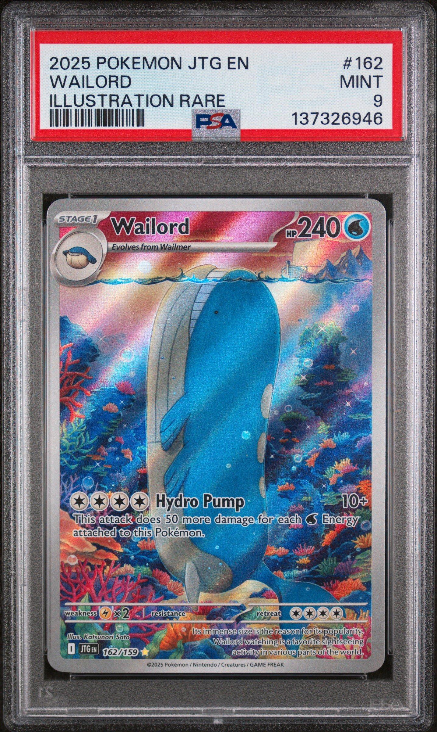 2025 Pokemon Jtg En-journey Together 162 Wailord Illustration Rare