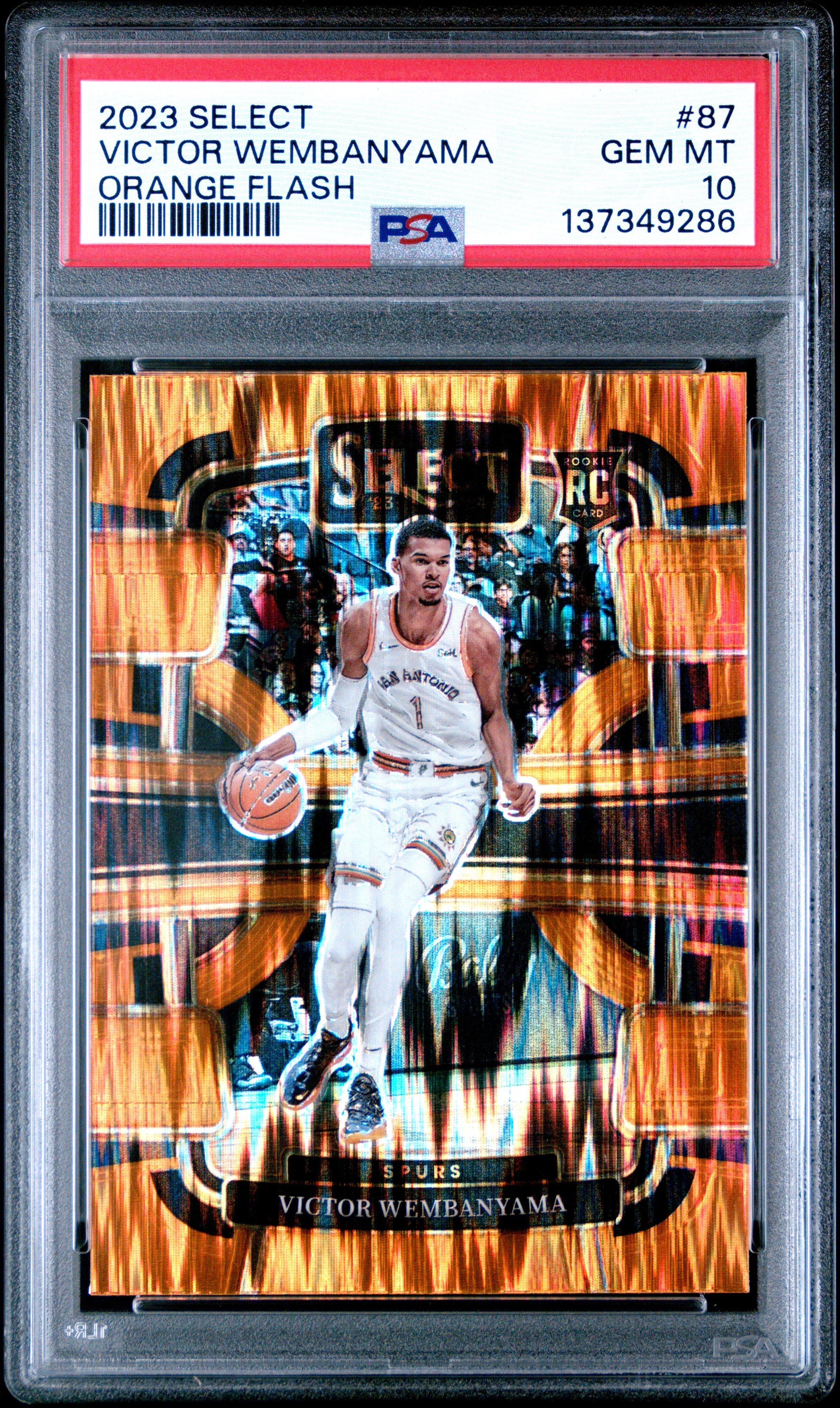 2023 Panini Select 87 Victor Wembanyama Orange Flash PSA 10 Graded
