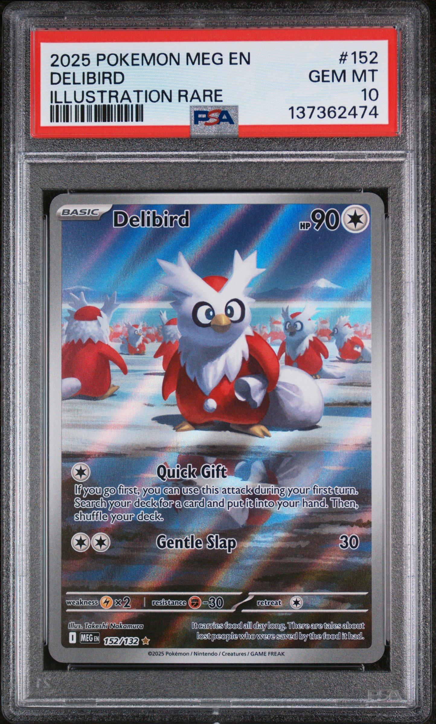 2025 Pokemon Meg En-mega Evolution 152 Delibird Illustration Rare