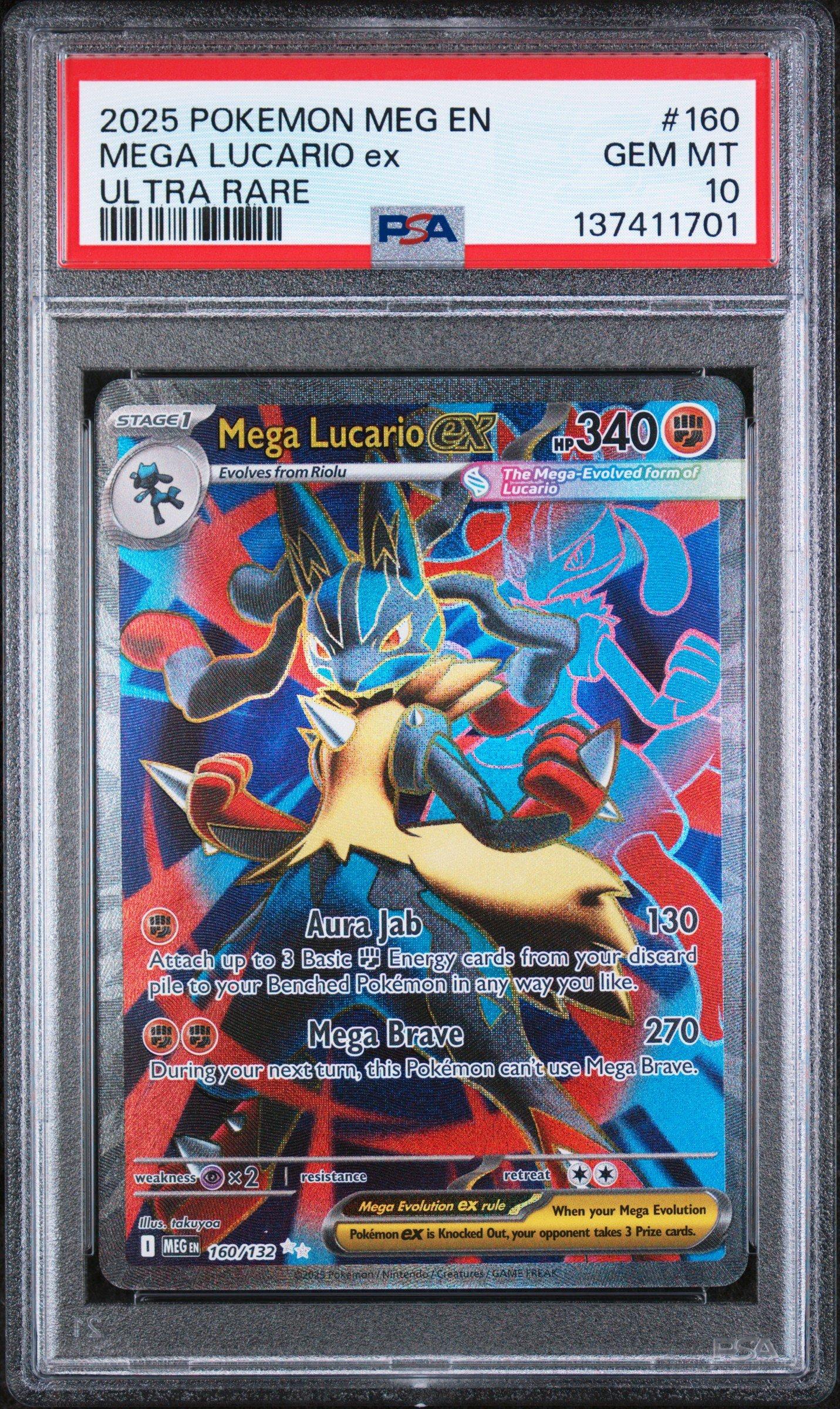 2025 Pokemon Meg En-mega Evolution 160 Mega Lucario Ex Ultra Rare