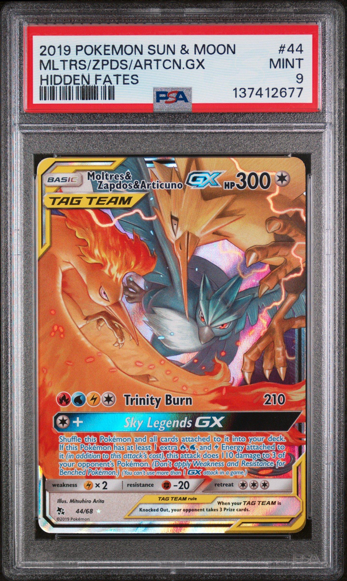 2019 Pokemon Sun & Moon Hidden Fates 44 Moltres & Zapdos