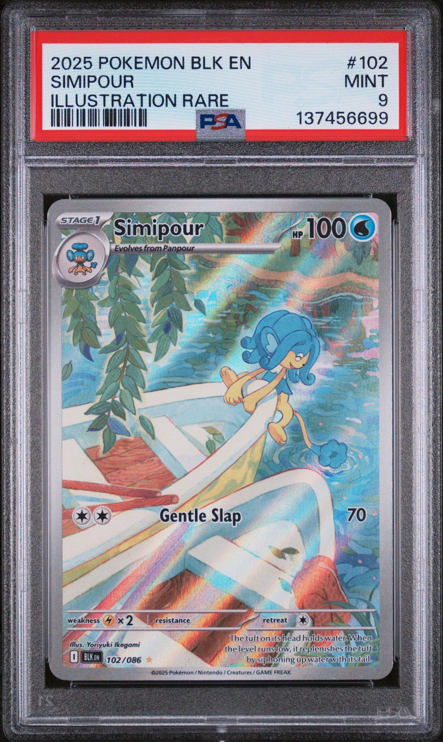 2025 Pokemon Blk En-black Bolt 102 Simipour Illustration Rare PSA