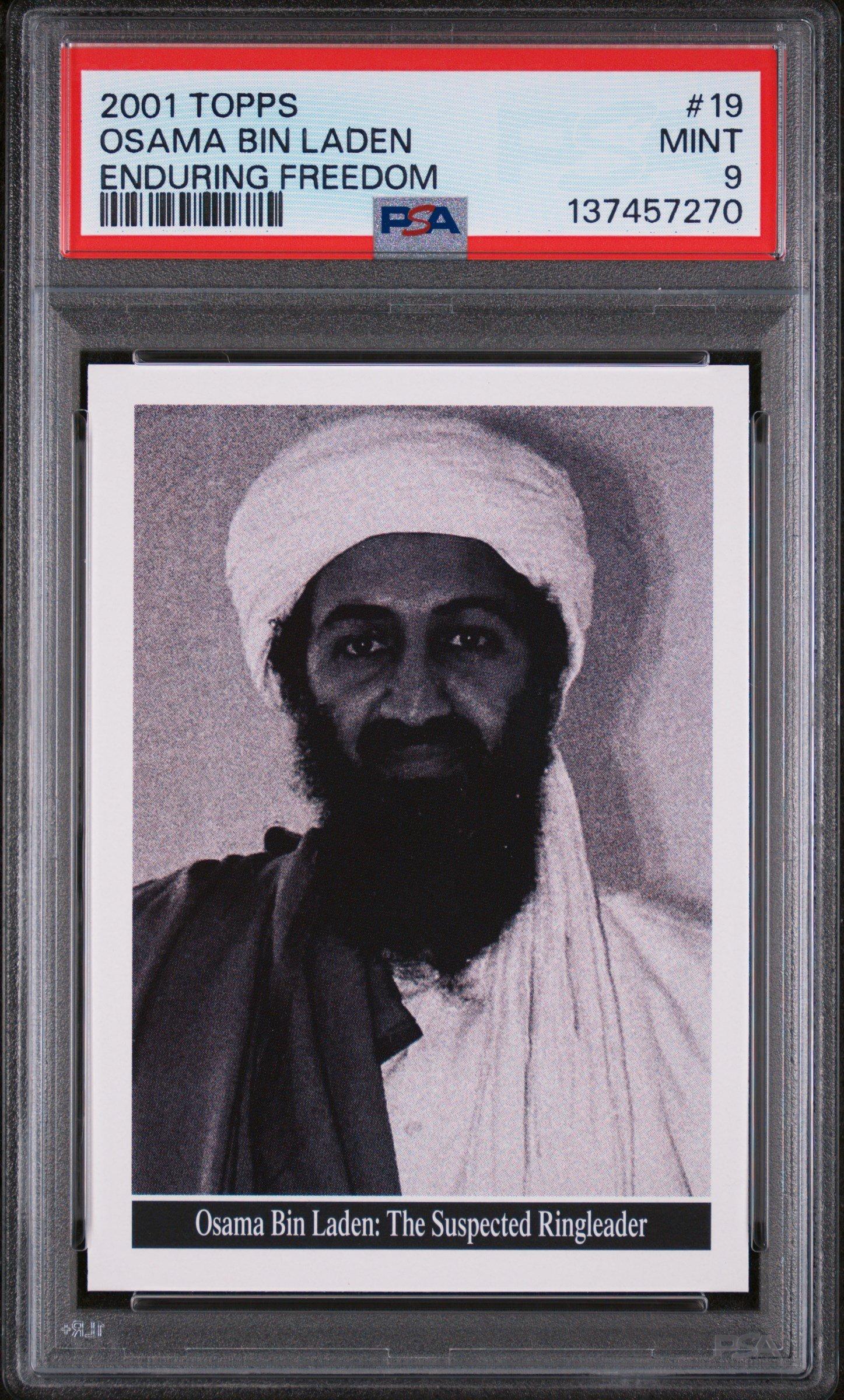 2001 Topps Enduring Freedom 19 Osama Bin Laden PSA 9