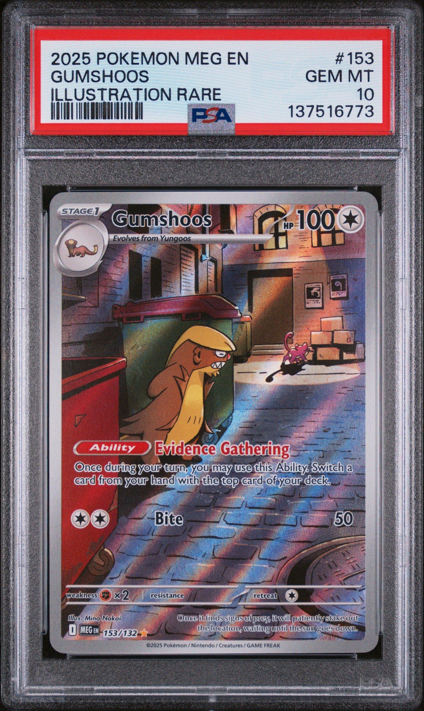 2025 Pokemon Meg En-mega Evolution 153 Gumshoos Illustration Rare