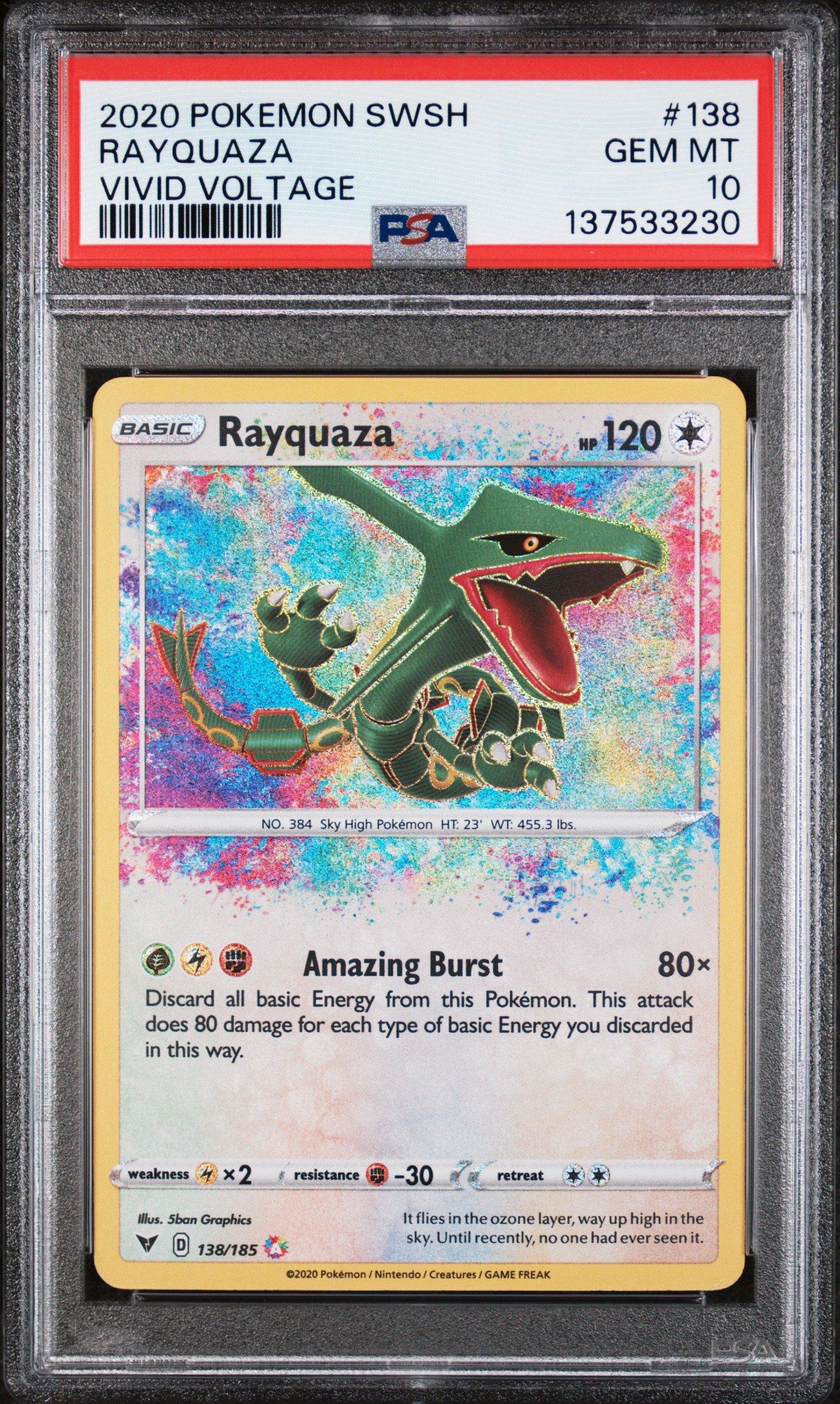 2020 Pokemon Sword & Shield Vivid Voltage 138 Rayquaza PSA 10