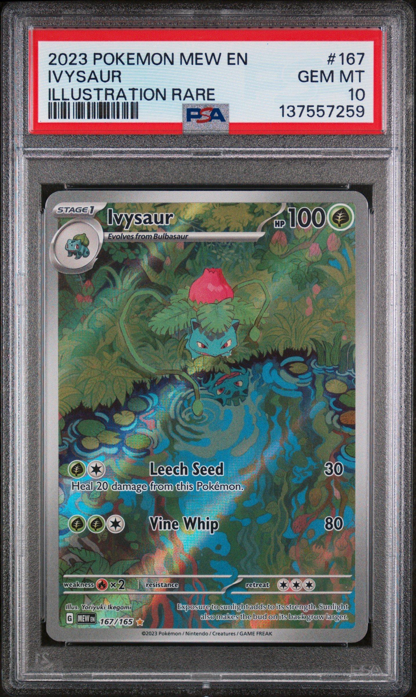 2023 ポケモンカード IVYSAUR #167 ART RARE PSA10 2023 Pokemon Mew En-151 167 Ivysaur Illustration Rare PSA 10