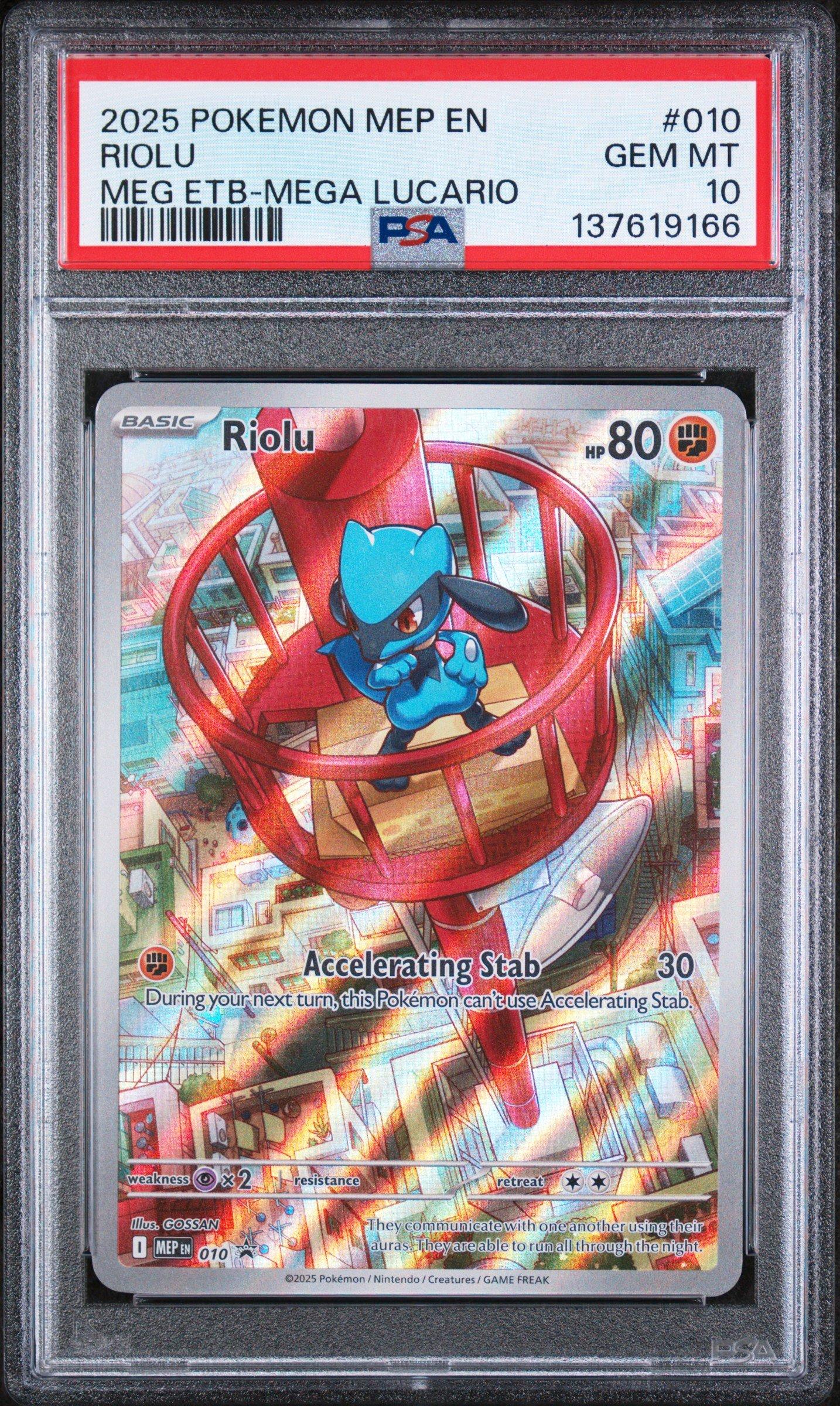 2025 Pokemon Mep En-me Black Star Promo 010 Riolu Mega Evolution