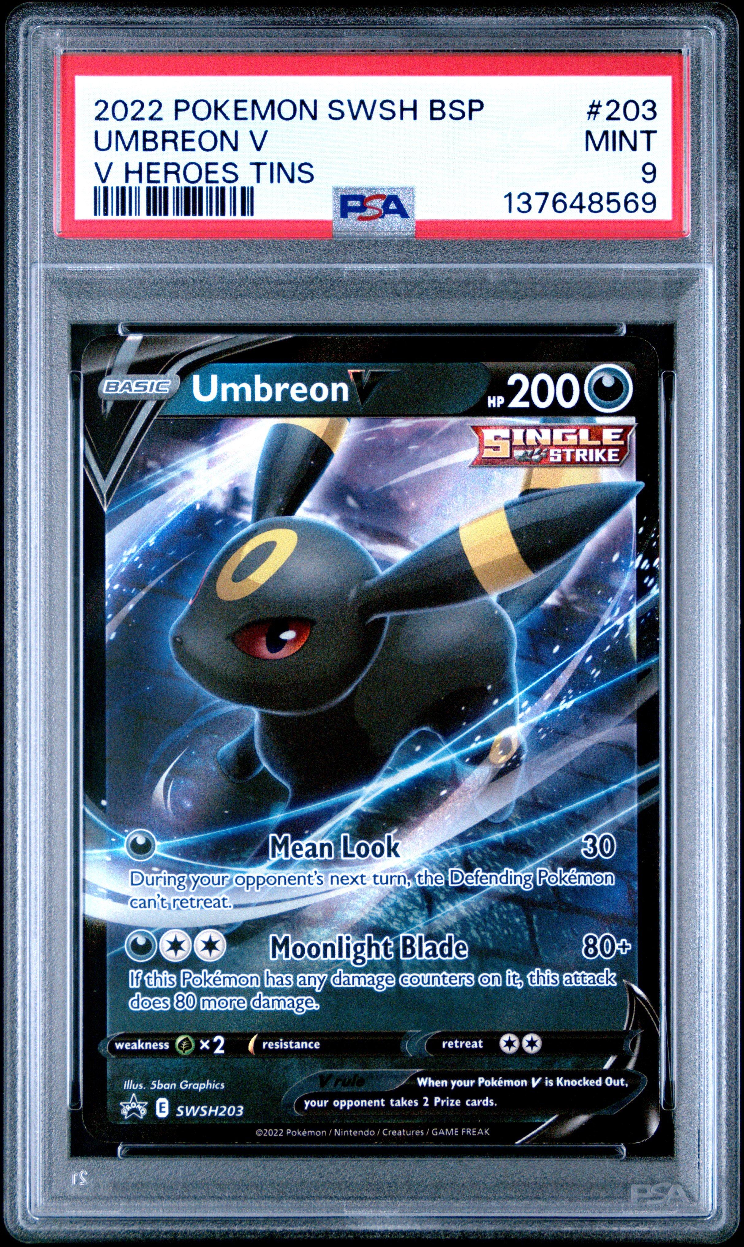 2022 Pokemon Swsh Black Star Promo 203 Umbreon V V Heroes Tins PSA 9 Graded  Card | GameStop