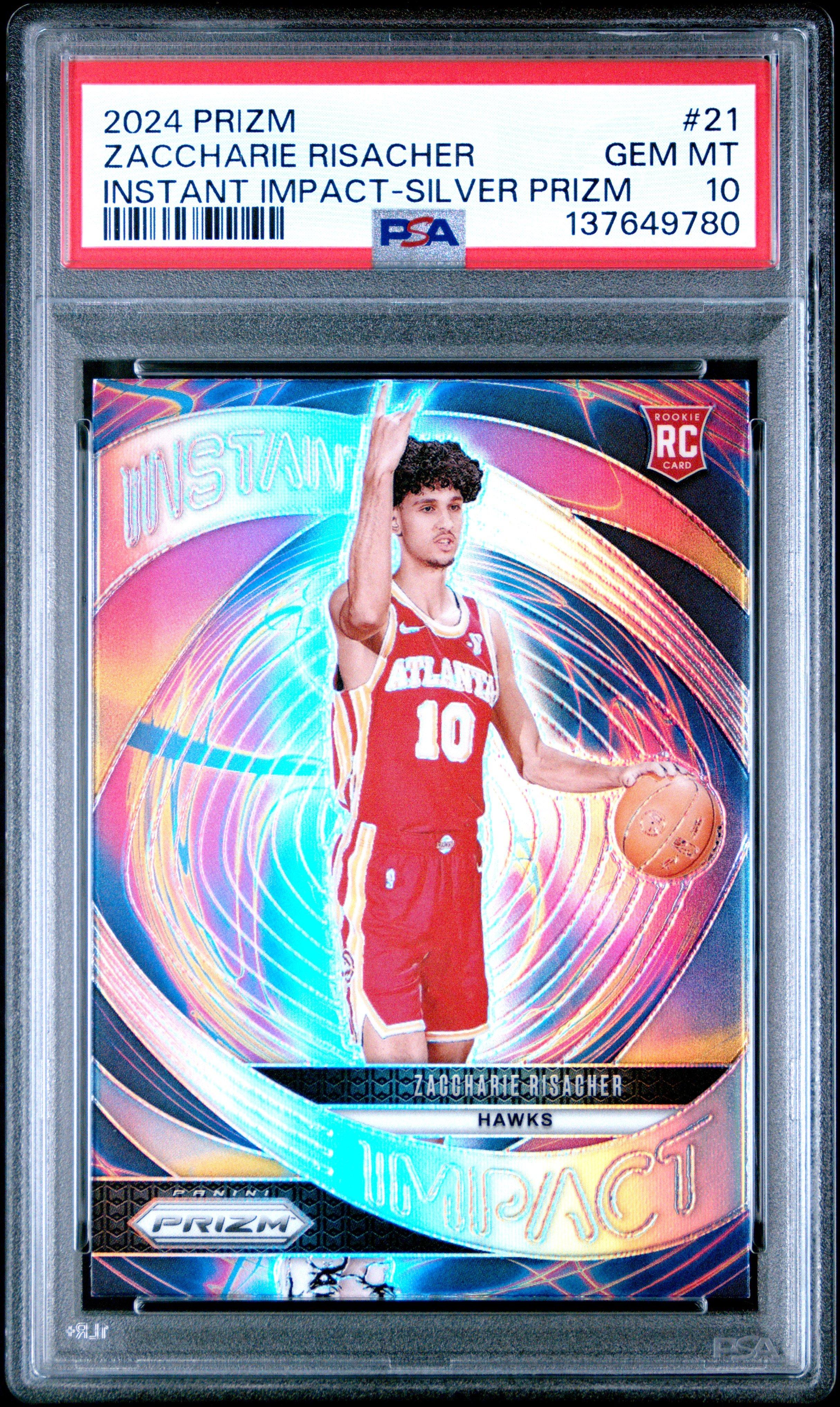 2024 Panini Prizm Instant Impact 21 Zaccharie Risacher Silver