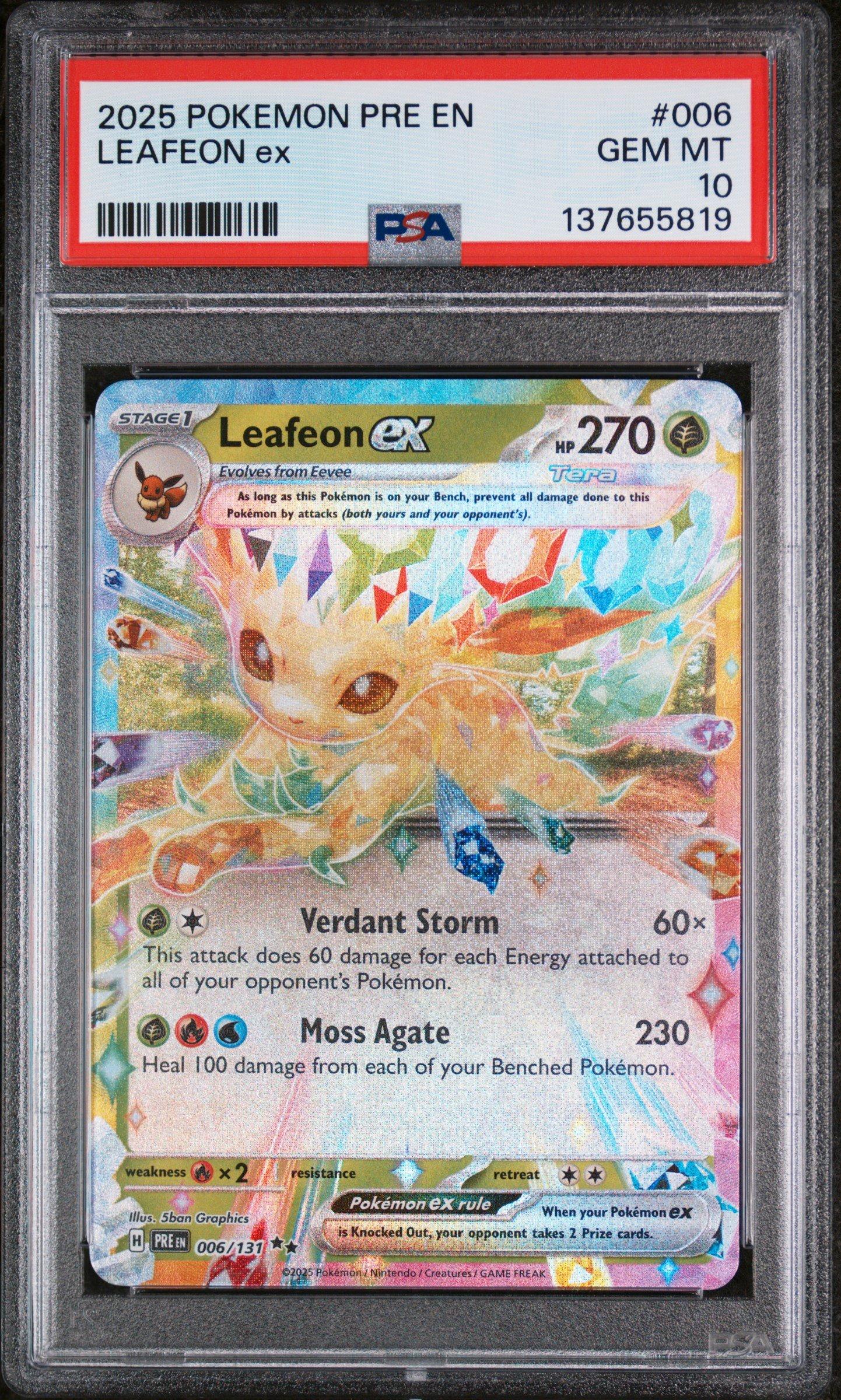 2025 Pokemon Pre En-prismatic Evolutions 006 Leafeon Ex PSA 10