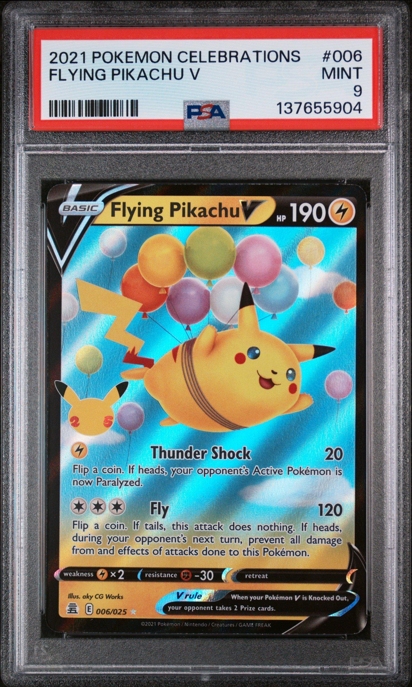 2021 Pokemon Celebrations 006 Flying Pikachu V PSA 9 Graded Card